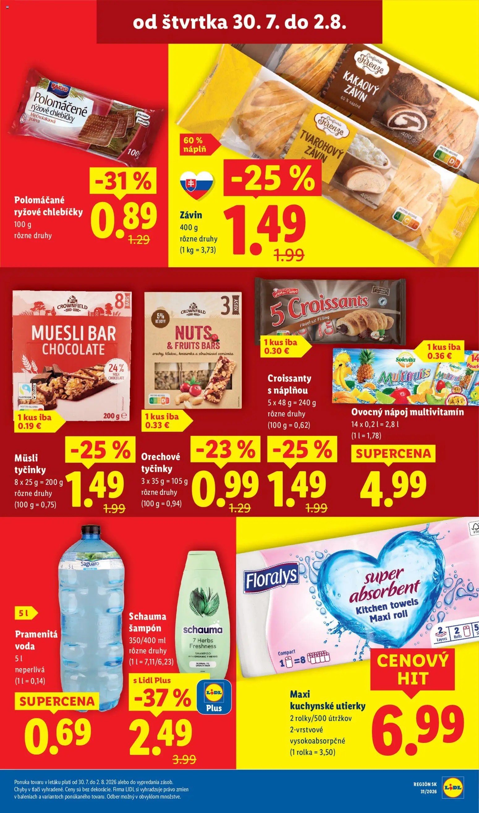 Nové Lidl akcie – leták je platný od 27.07.2026 | Strana: 83 | Produkty: Croissant, Šampón, Hrozienka, Voda