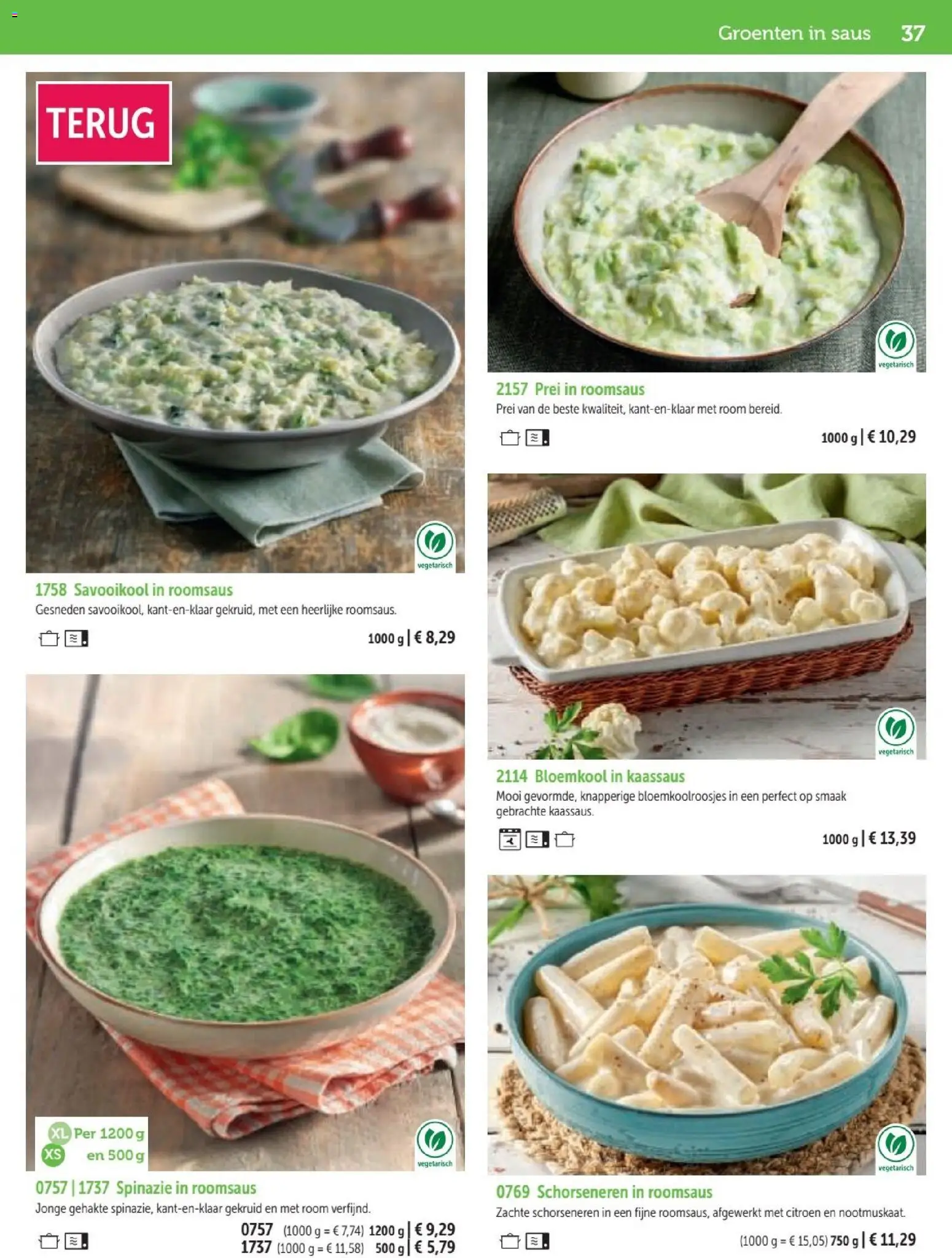 {H1} | Pagina: 37 | Producten: Prei, Saus, Citroen, Spinazie