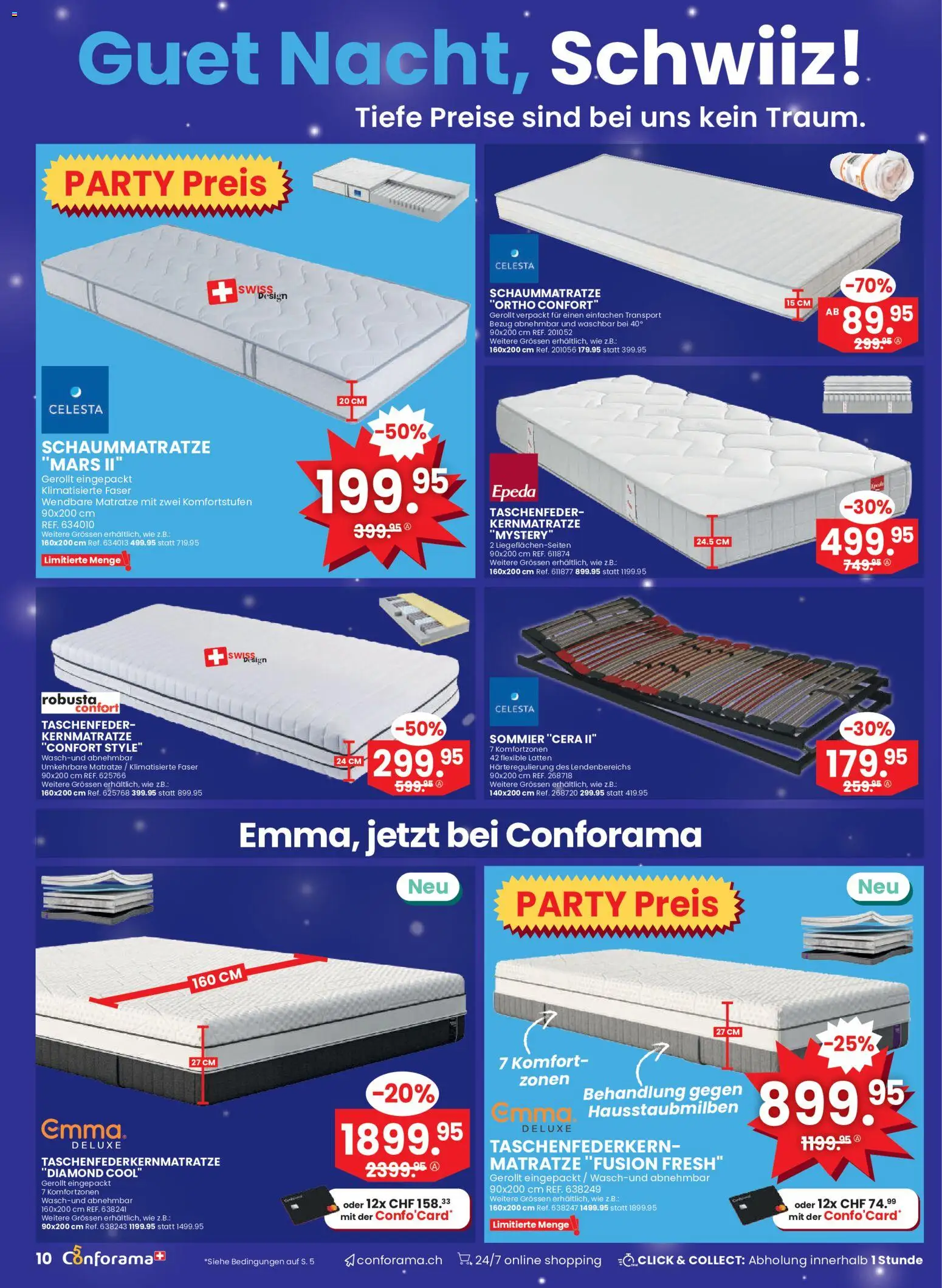 Conforama aktionen – gültig ab 26.08.2026 | Seite: 10 | Produkte: Matratze, Mars