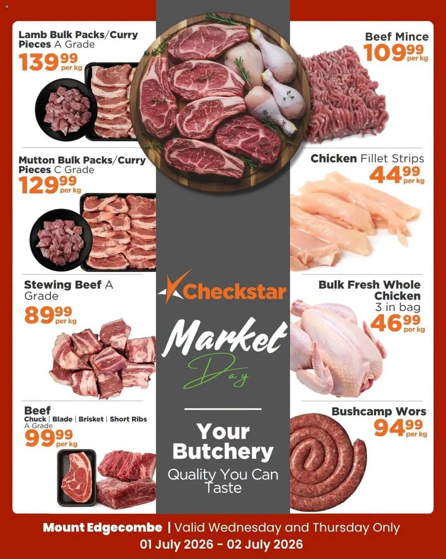 New Check Star catalogue – valid from 01/07/2026 | Page: 2 | Products: Bag, Ribs, Chicken, Beef