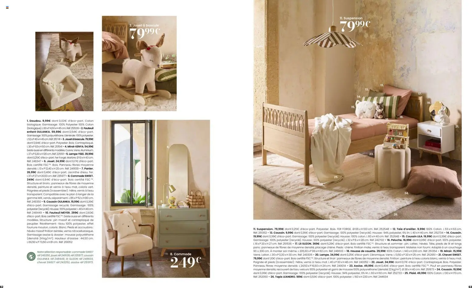 {H1} | Page: 32 | Produits: Mousse, Sommier, Miroir, Lampe