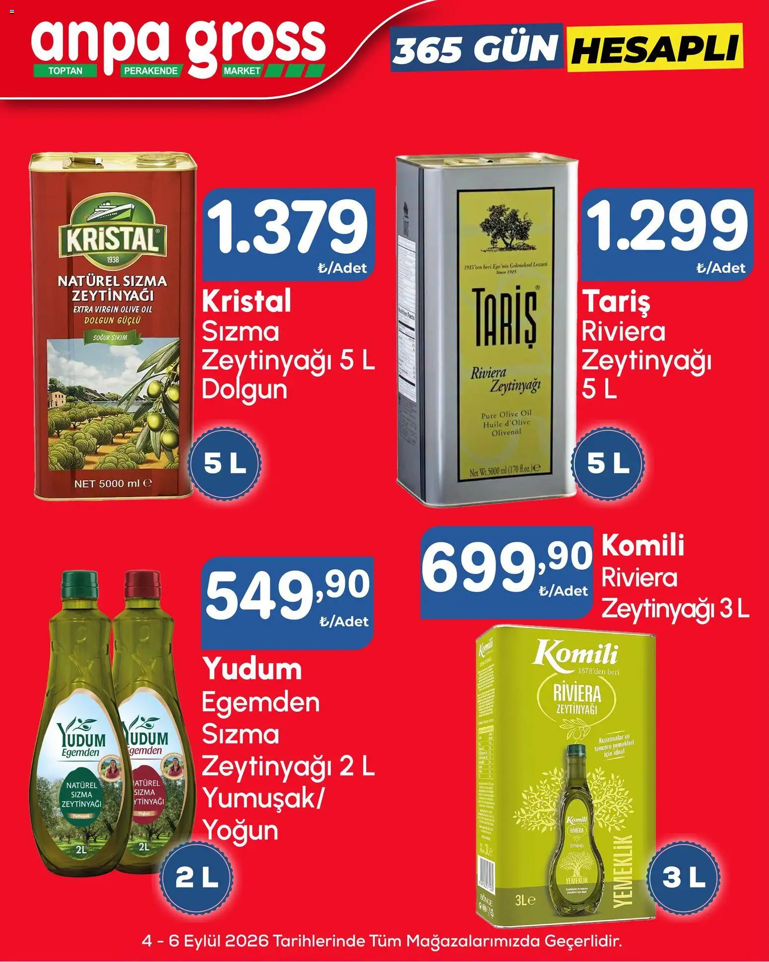 Anpa Gross - Hafta sonu fırsatları - 04 Eylül 2026 tarihinden itibaren geçerlidir | Sayfa: 11 | Ürünler: Sızma zeytinyağı, Zeytinyağı