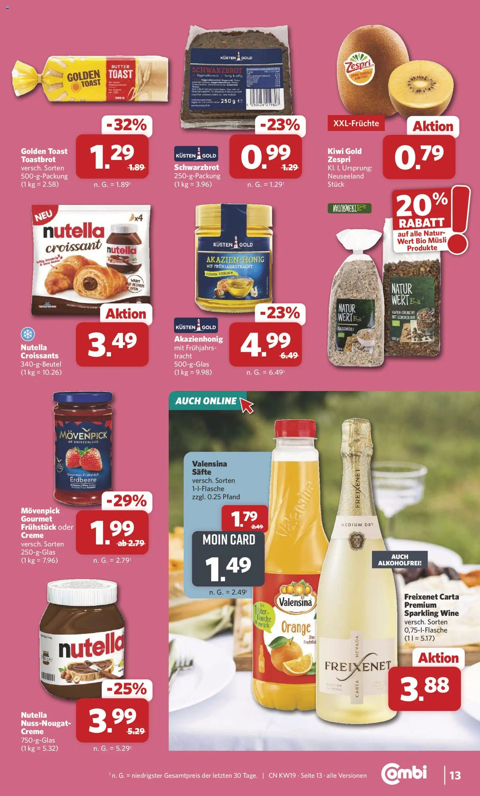 Combi Prospekt 	 – gültig ab 04.05.2026 | Seite: 13 | Produkte: Ofen, Toastbrot, Valensina, Kiwi