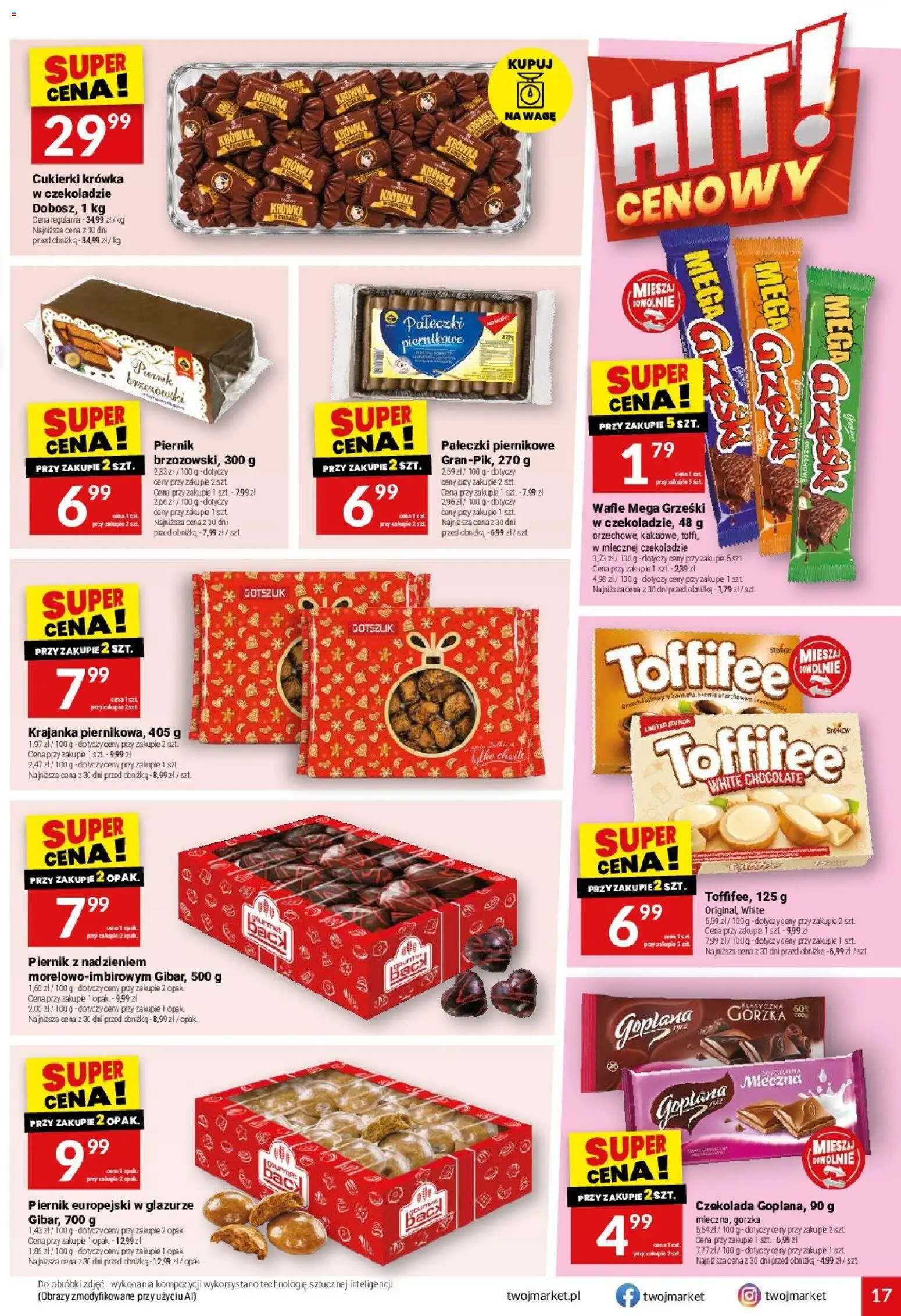 Twój Market gazetka od 28.10.2026 | Strona: 17 | Produkty: Wafle, Krowka, Toffifee, Czekolada