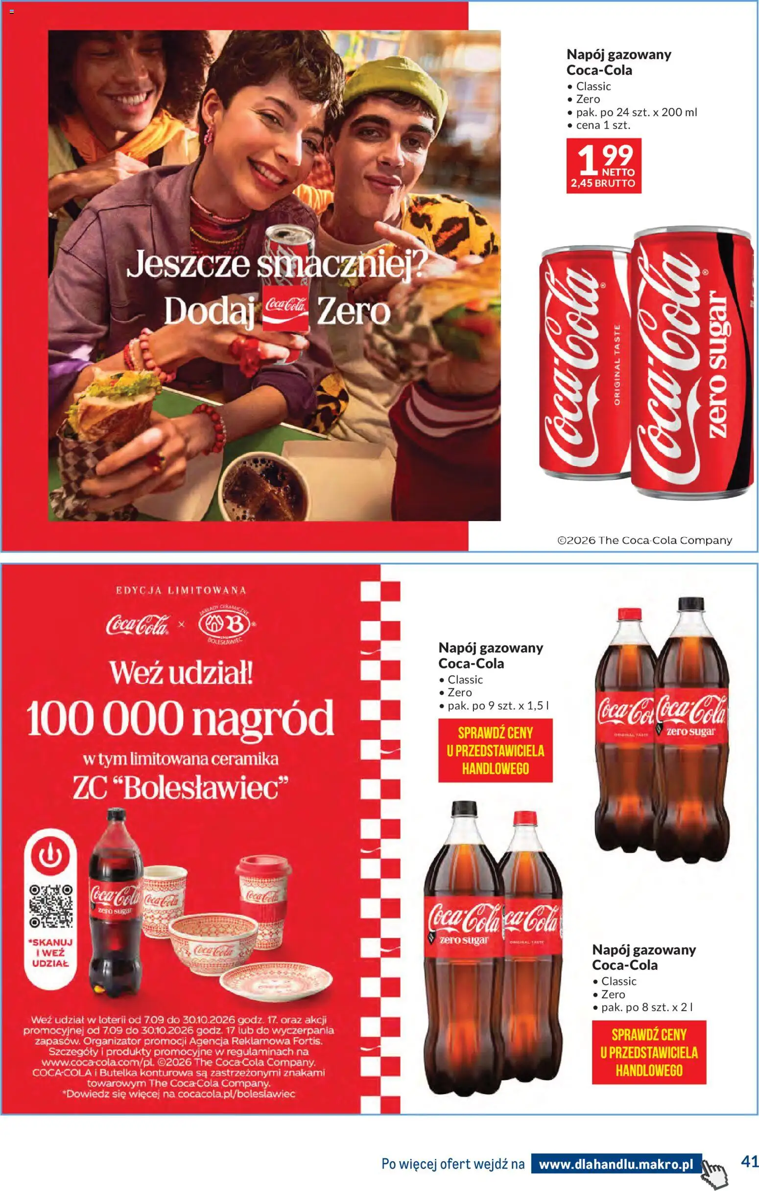 Makro gazetka - Dystrybucja do sklepów od 01.09.2026 | Strona: 41 | Produkty: Coca Cola zero, Coca cola