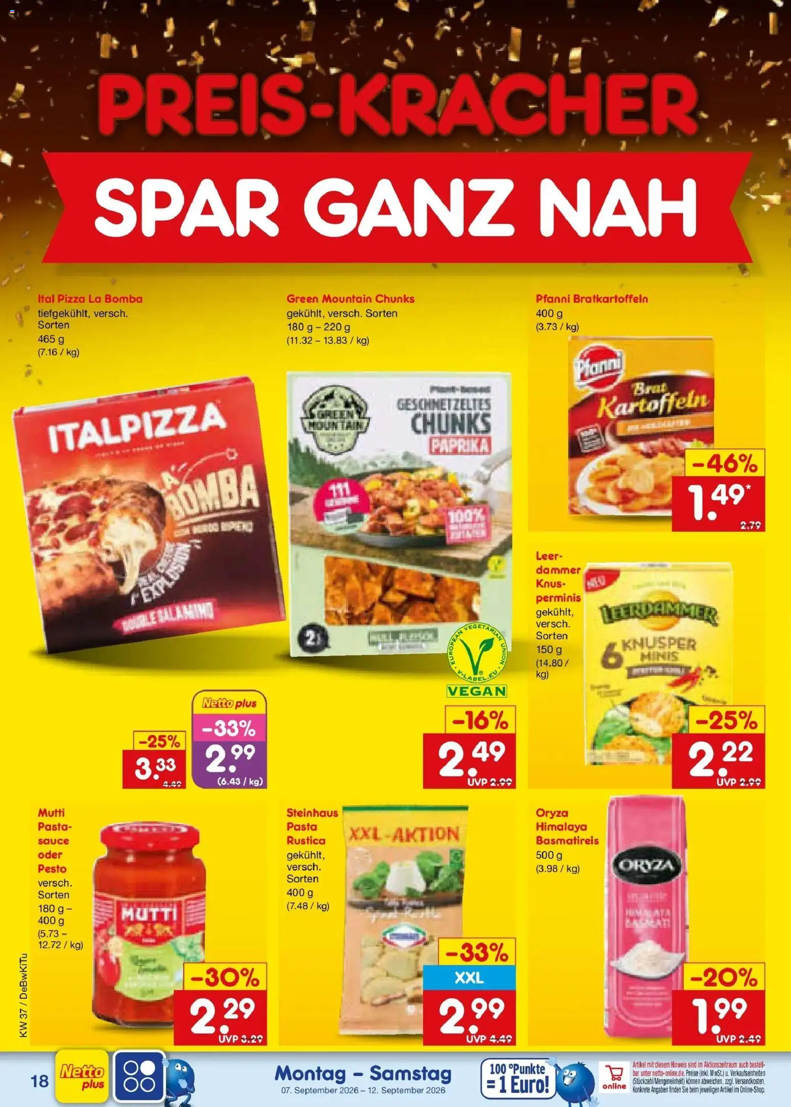 Netto Marken-Discount Prospekt Bad Friedrichshall – gültig ab 07.09.2026 | Seite: 26 | Produkte: Basmatireis, Kartoffeln, Paprika, Pasta