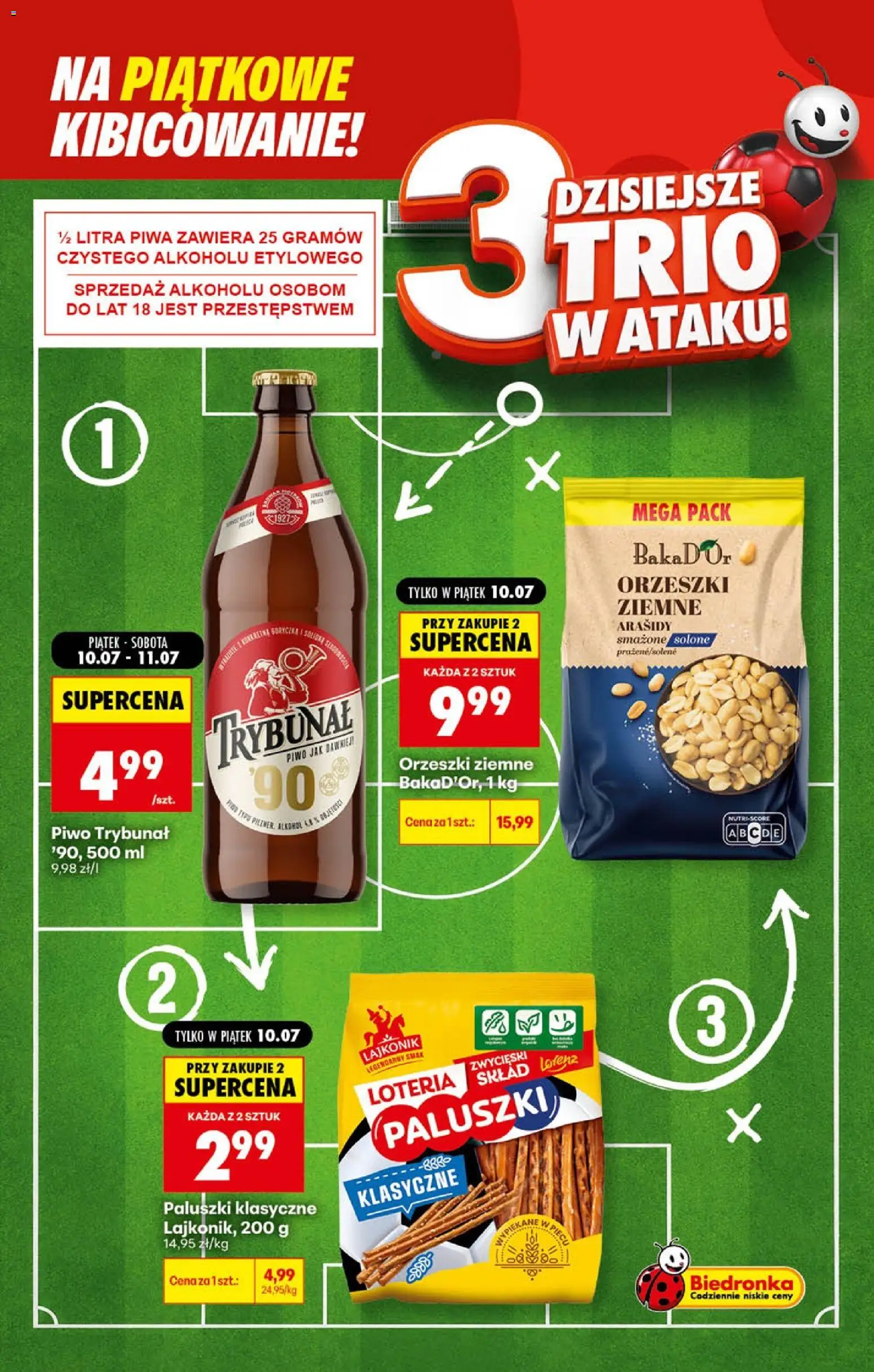 Biedronka gazetka - Football od 10.07.2026 | Strona: 3 | Produkty: Paluszki, Orzeszki ziemne, Piwo