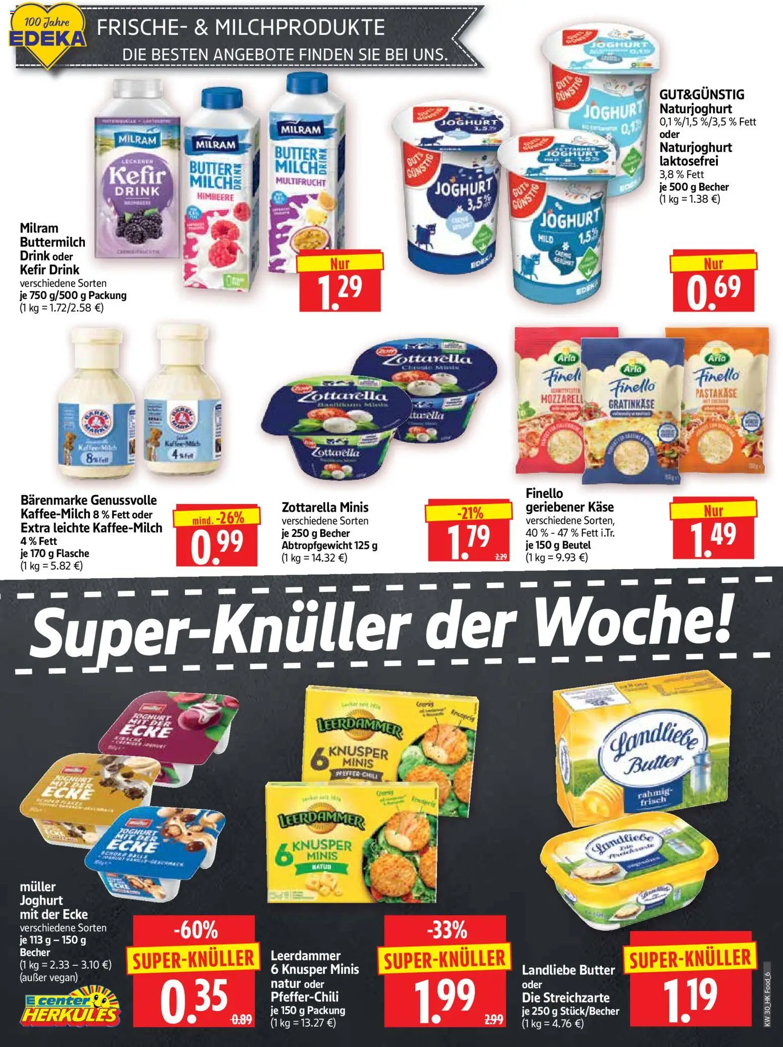 HERKULES Prospekt – gültig ab 20.07.2026 | Seite: 6 | Produkte: Butter, Landliebe butter, Leerdammer, Himbeere