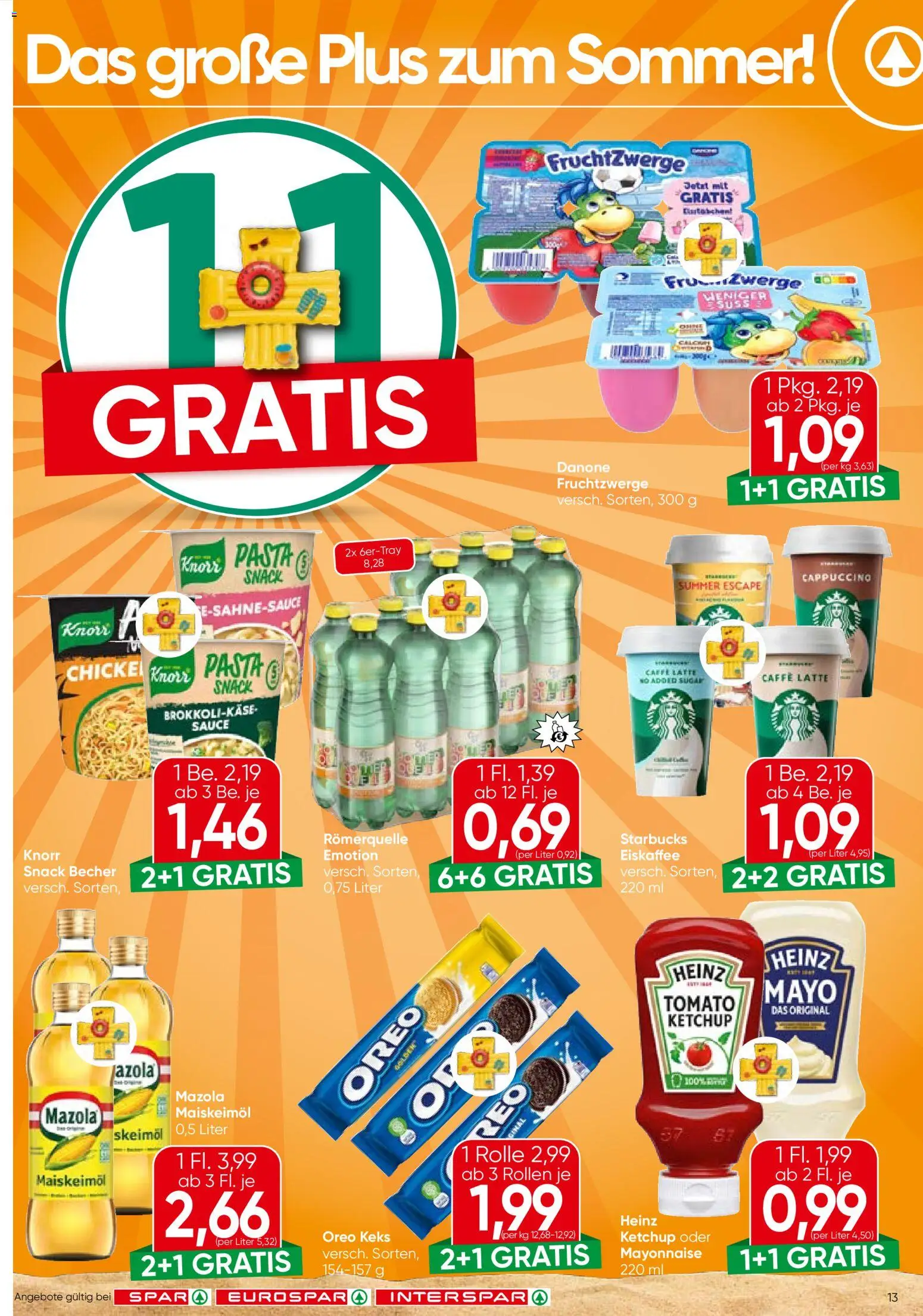Spar Flugblatt - Wien gültig ab 09.07.2026 | Seite: 13 | Produkte: Pasta, Ketchup, Mayonnaise