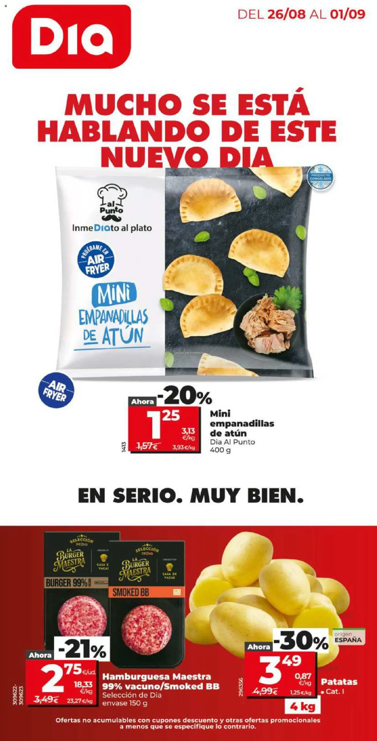 Dia - folleto │ válido desde el 26/08/2026 | Página: 1 | Productos: Atún, Patatas, Hamburguesa