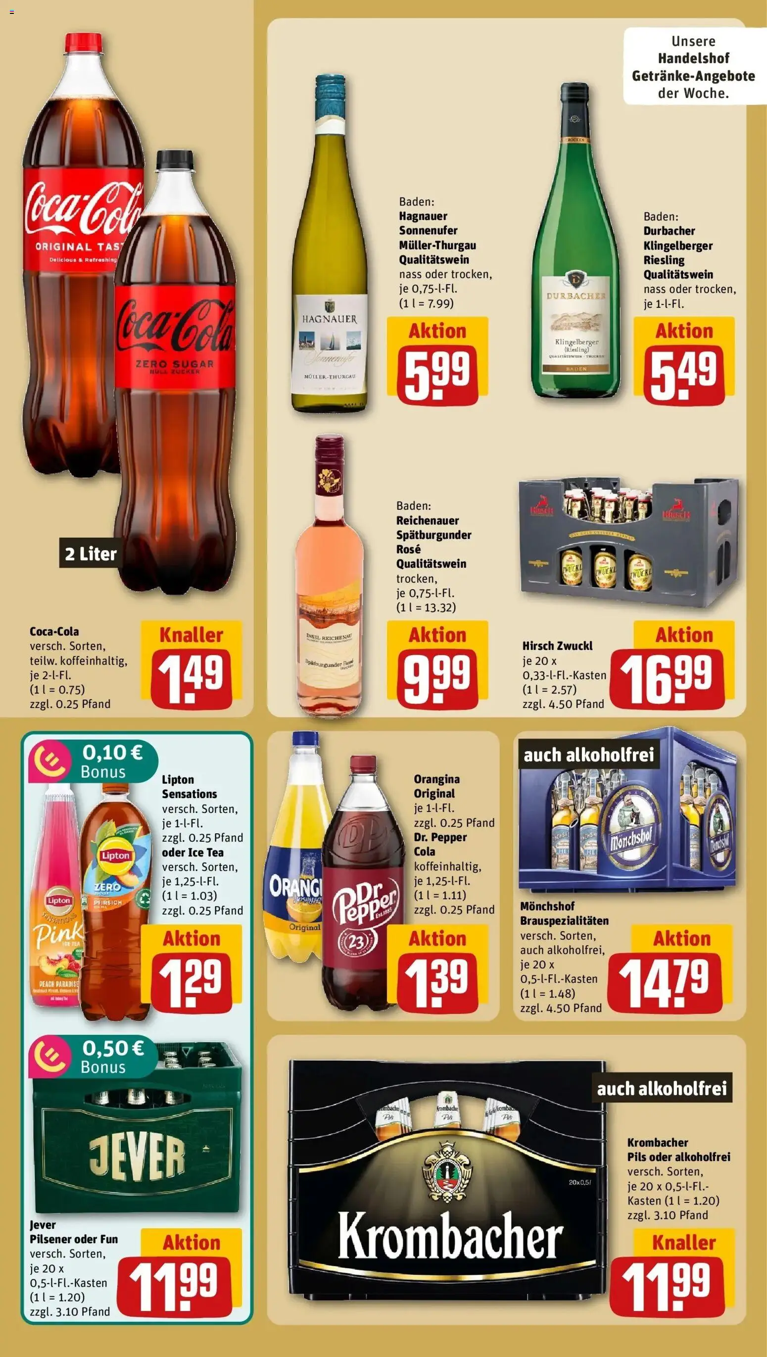 REWE Prospekt ab 24.08.2026 zum Blättern » Angebote | Seite: 16 | Produkte: Monchshof, Coca cola, Cola, Krombacher