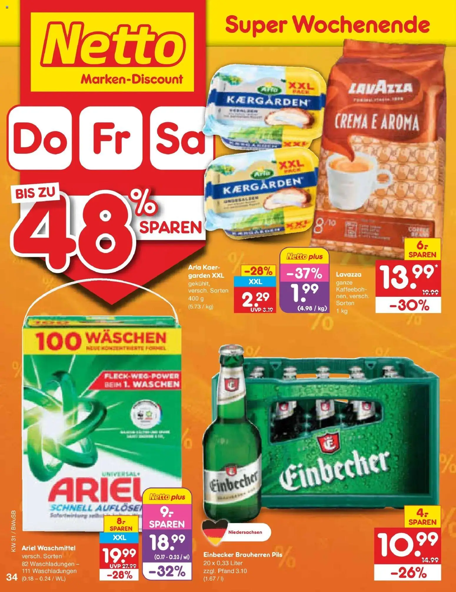 Netto Marken-Discount Prospekt Bielefeld – gültig ab 27.07.2026 | Seite: 51 | Produkte: Lavazza, Ariel, Pils, Waschmittel