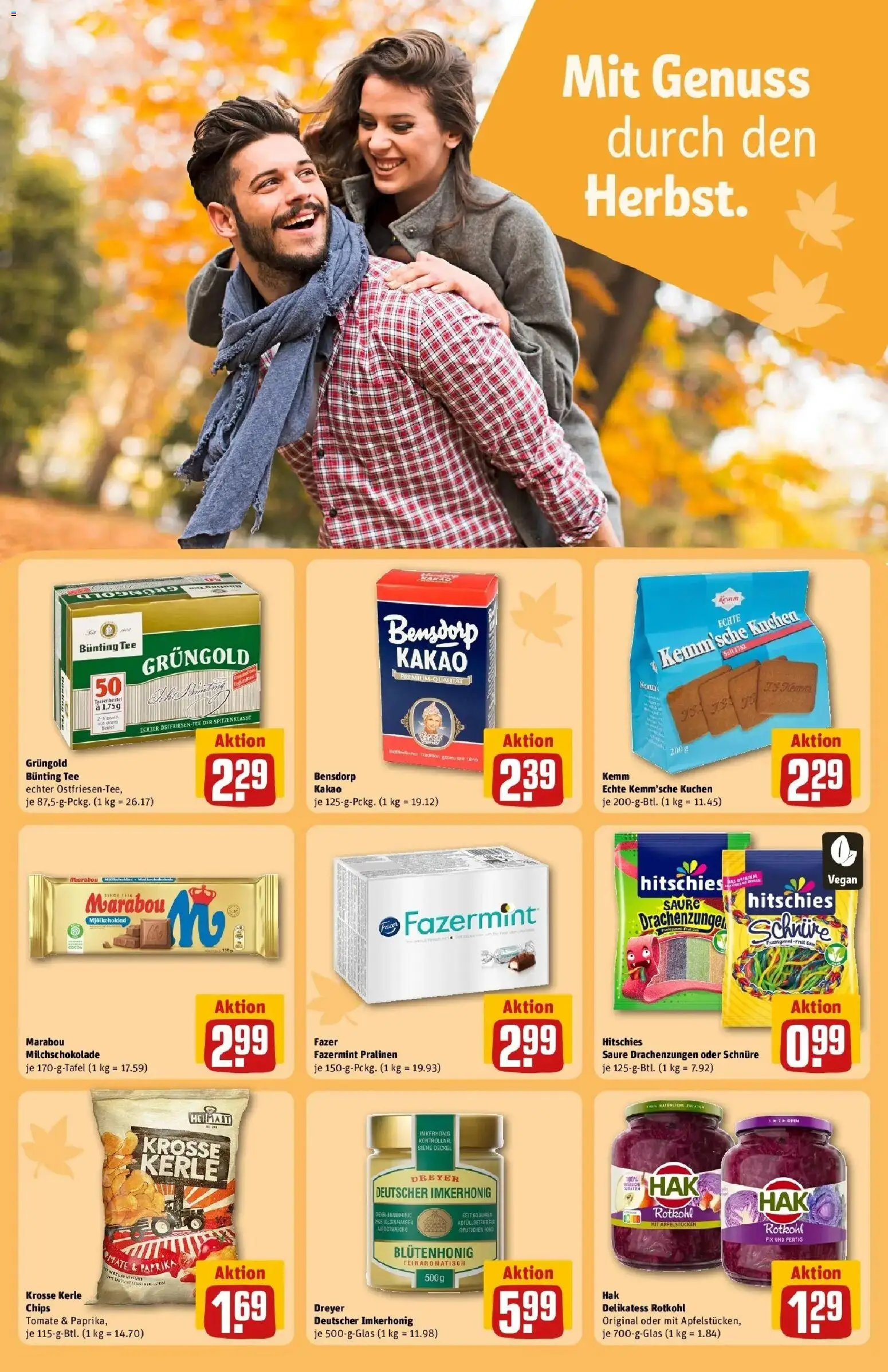 REWE Prospekt ab 05.10.2026 zum Blättern » Angebote | Seite: 18 | Produkte: Rotkohl, Tee, Kuchen, Chips