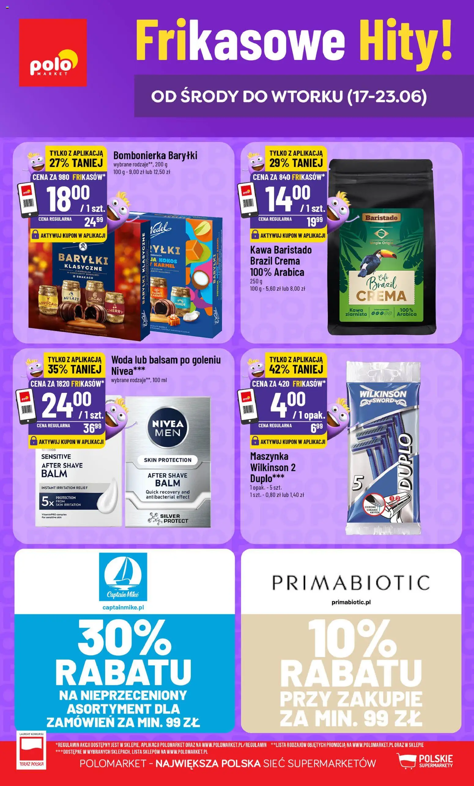 POLOmarket gazetka - Frikasowe Hity od 17.06.2026 | Strona: 1 | Produkty: Bombonierka, Kawa, Balsam po goleniu, Woda
