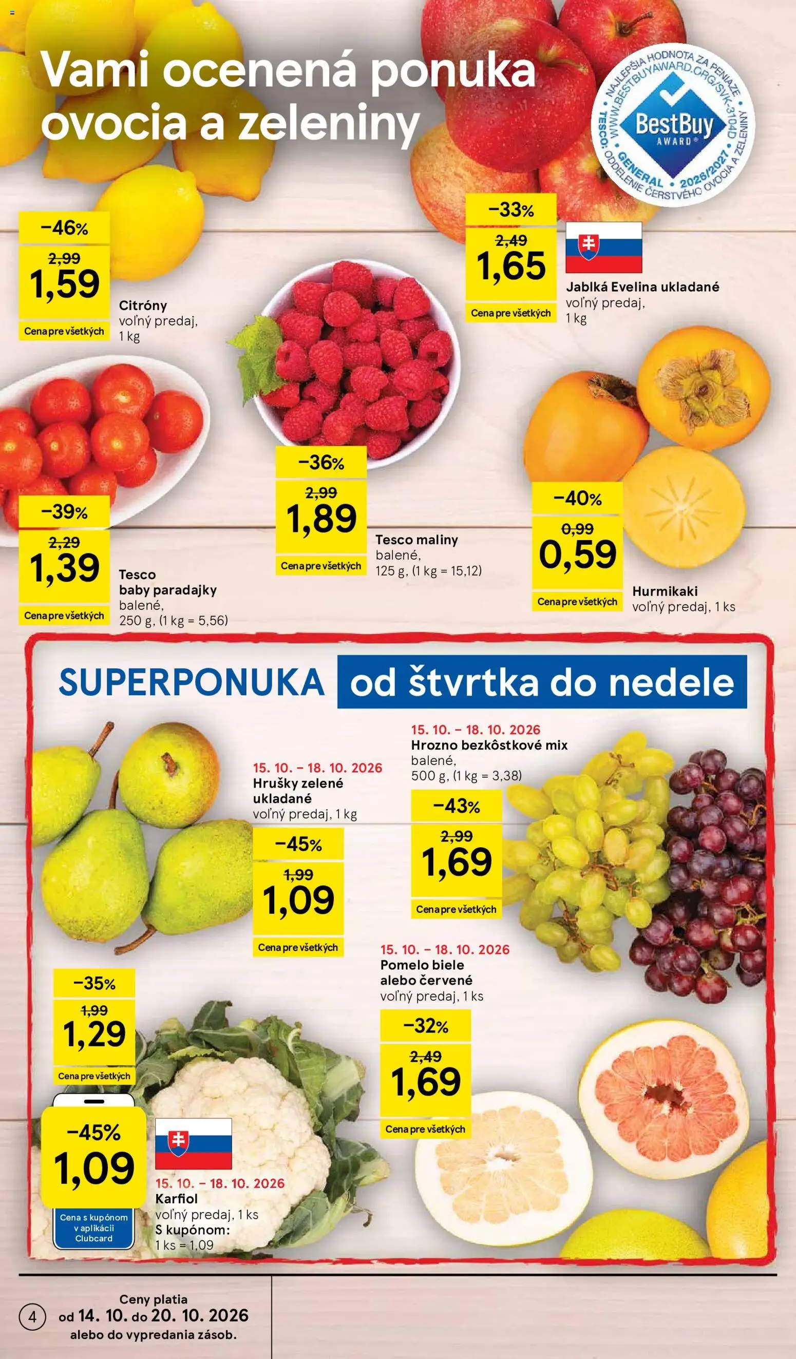 Nové Tesco akcie – leták je platný od 14.10.2026 | Strana: 4