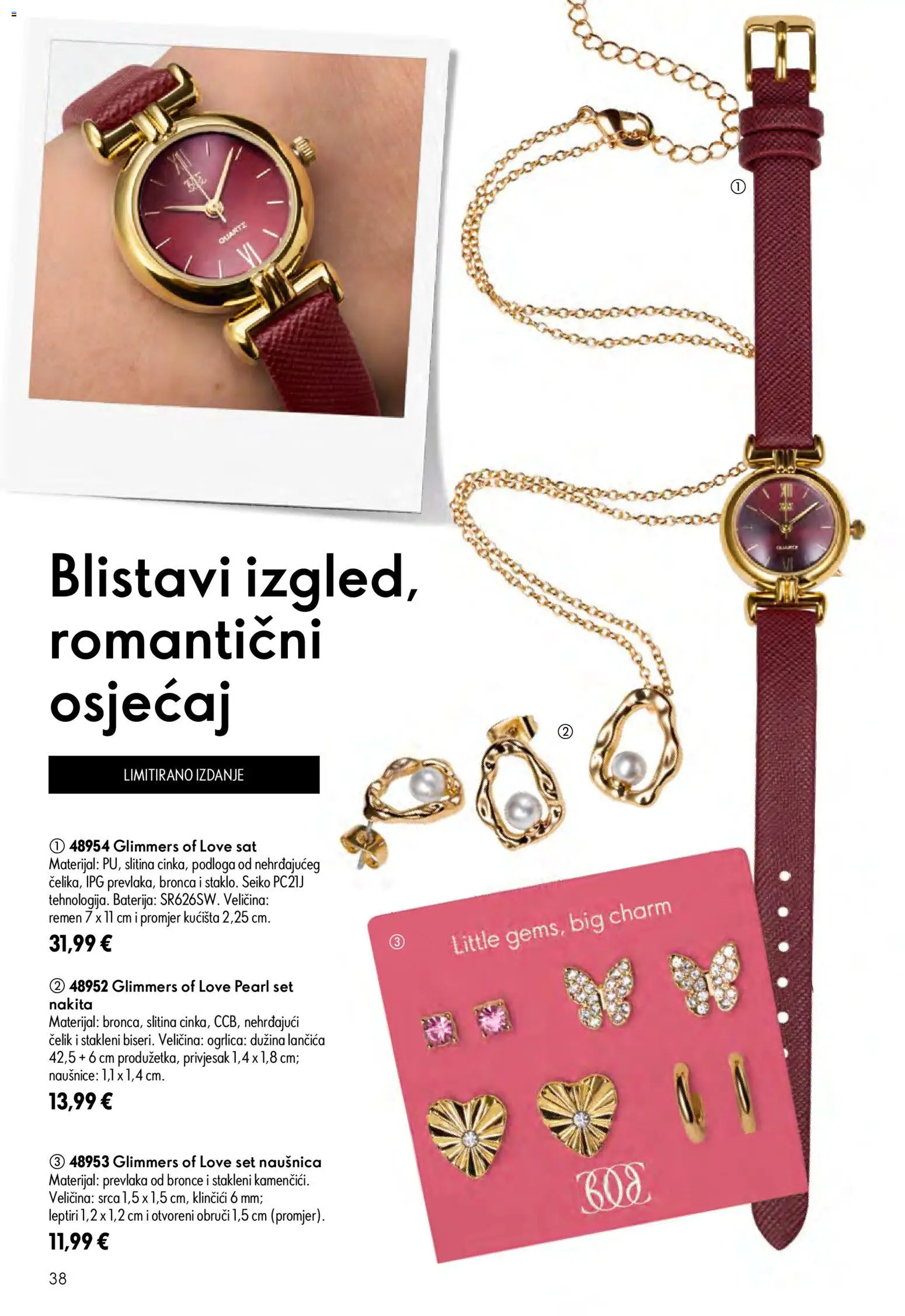 Oriflame katalog | vrijedi od 24.06.2026 | Stranica: 38 | Proizvodi: Baterija, Sat, Ogrlica, Naušnice