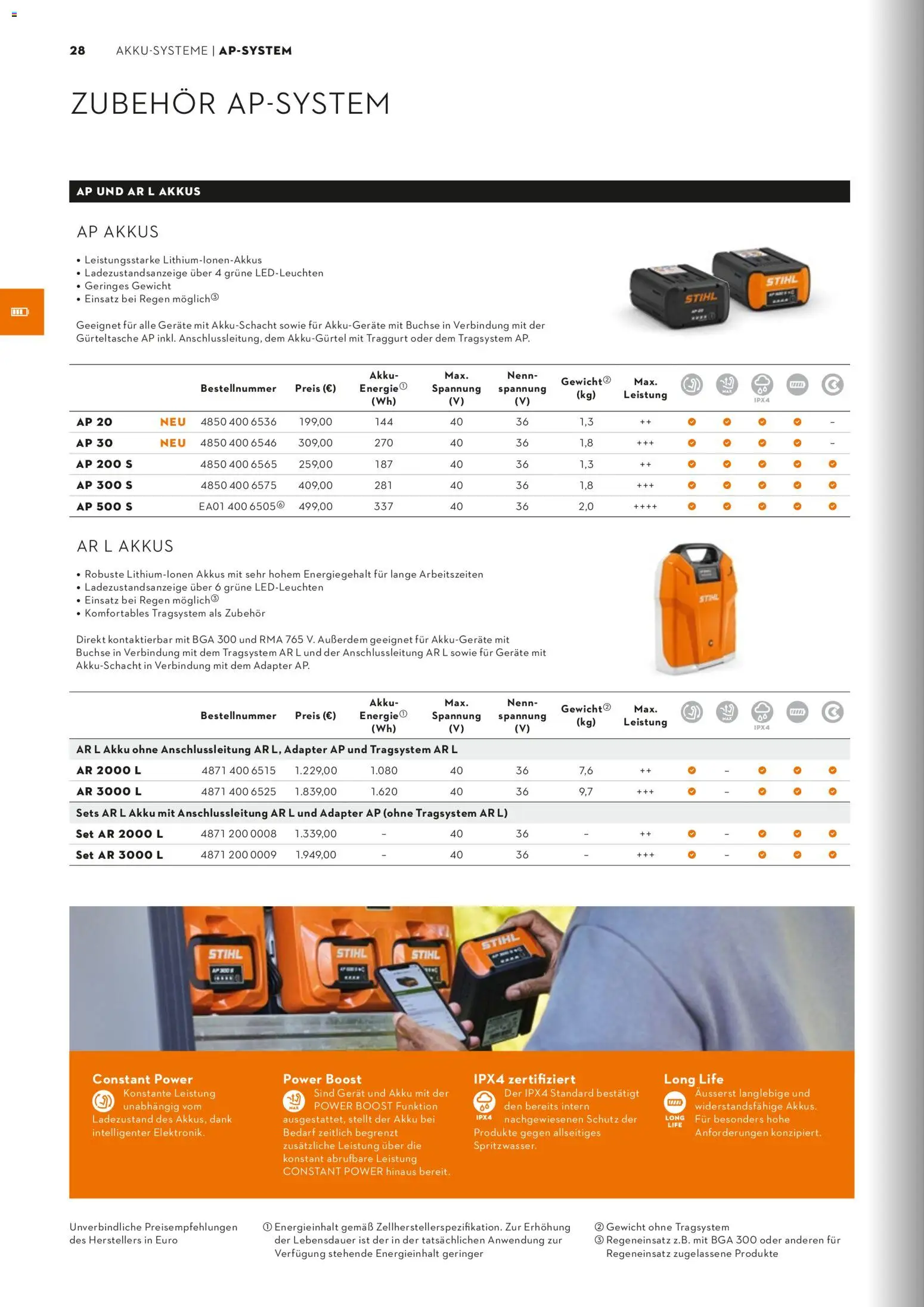STIHL Katalog – gültig ab 01.01.2026 | Seite: 28 | Produkte: Adapter, Gewicht
