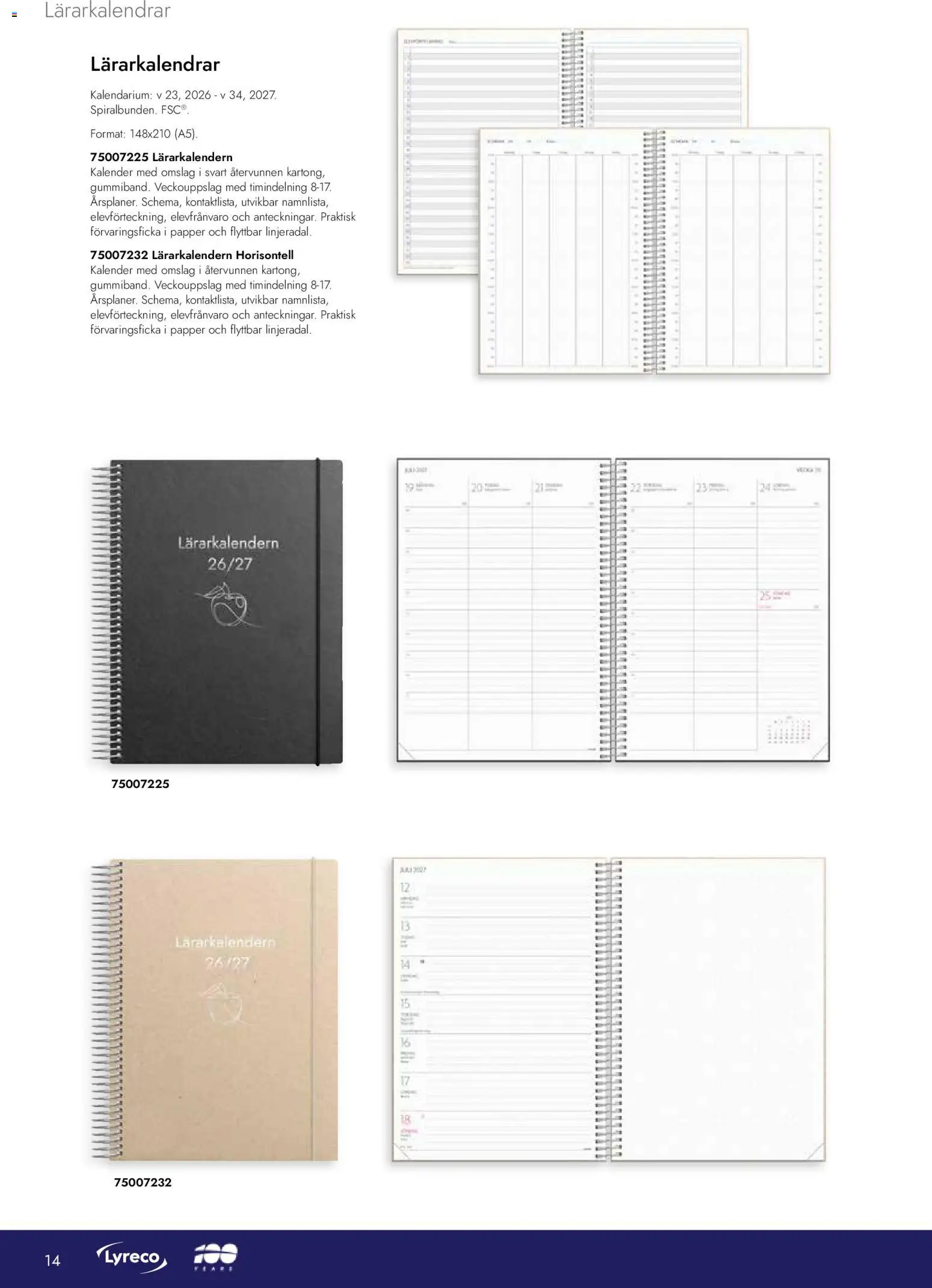 Lyreco reklamblad aktuell från 01.08.2026 | Sida: 14 | Produkter: Papper, Kalender