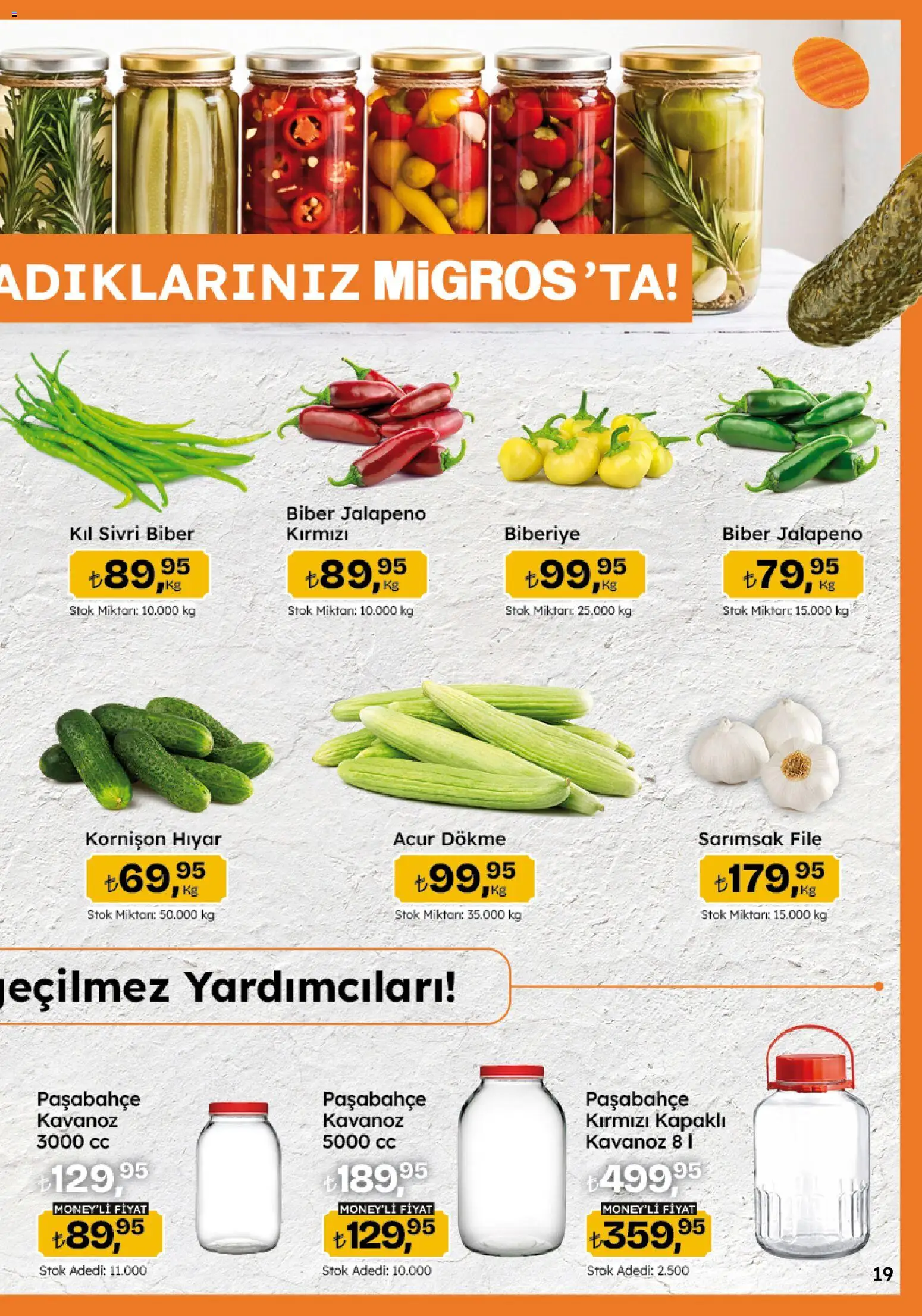 Migros Katalog - 5M Migroskop Dijital - 10 Eylül 2026 tarihinden itibaren geçerlidir | Sayfa: 19 | Ürünler: Acur, Hıyar, Biber, Sarımsak