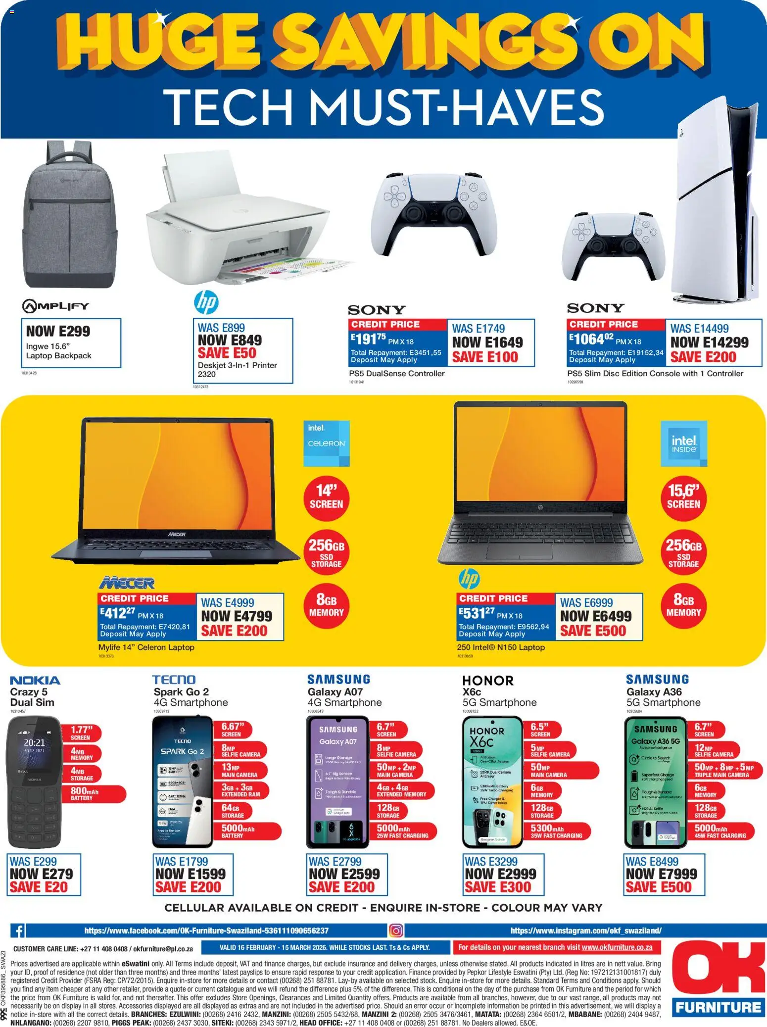 New OK Furniture catalogue – valid from 16.02.2026 | Page: 12 | Products: Cover, Printer, Camera, Battery