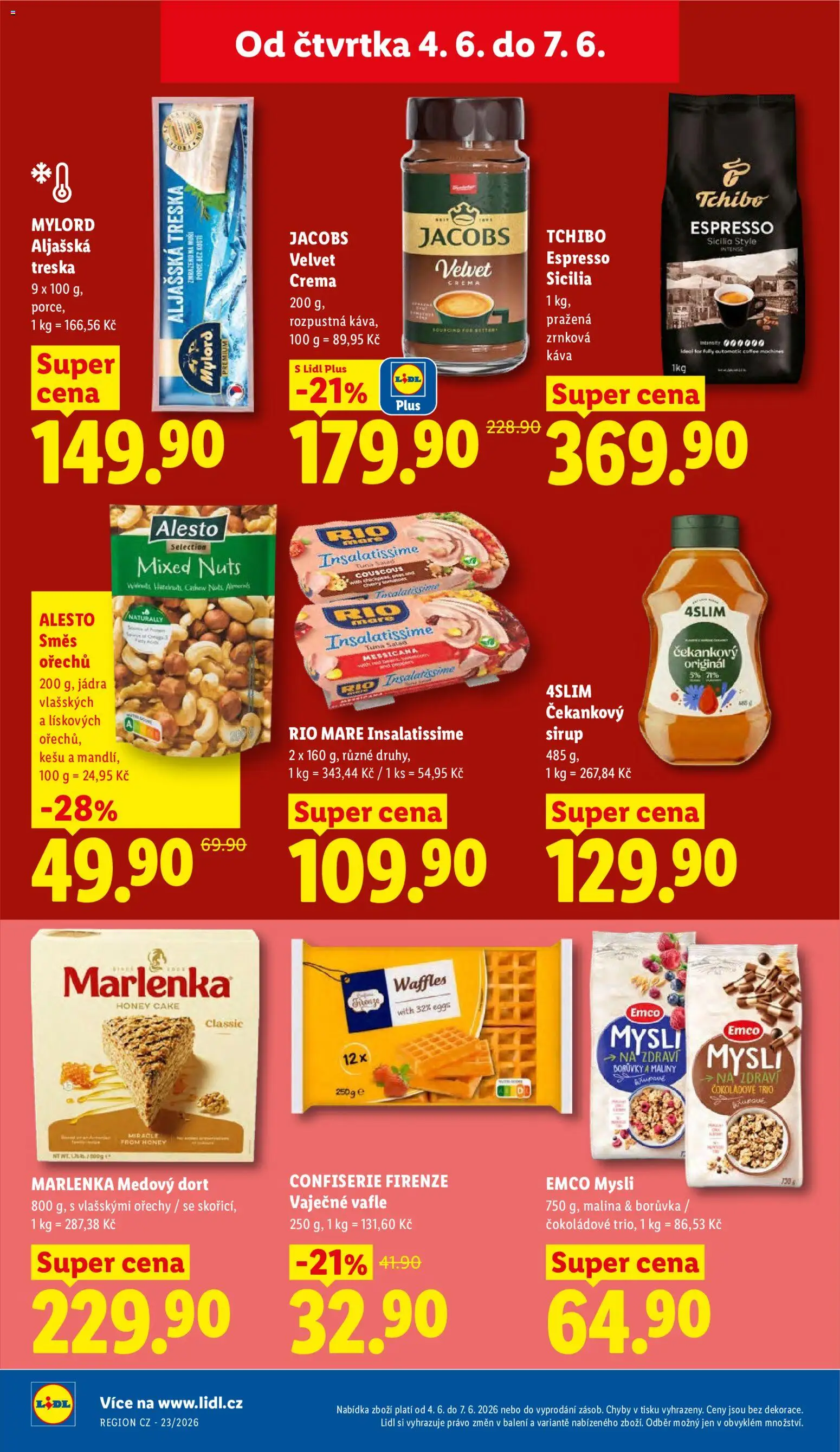 Lidl leták od 04.06.2026 | Strana: 26 | Produkty: Rio mare, Velvet, Mysli, Marlenka