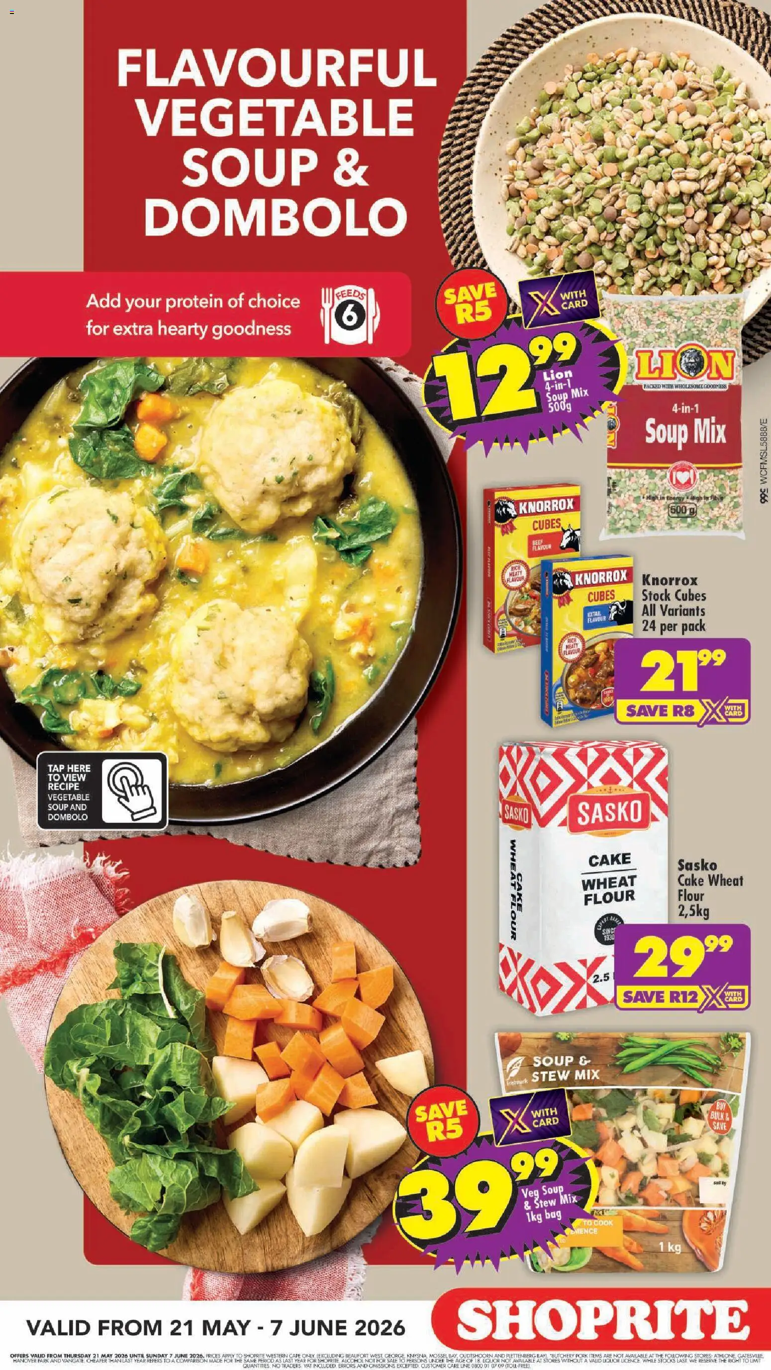 New Shoprite catalogue – valid from 21.05.2026 | Page: 2 | Products: Flour, Tap, Soup, Stock