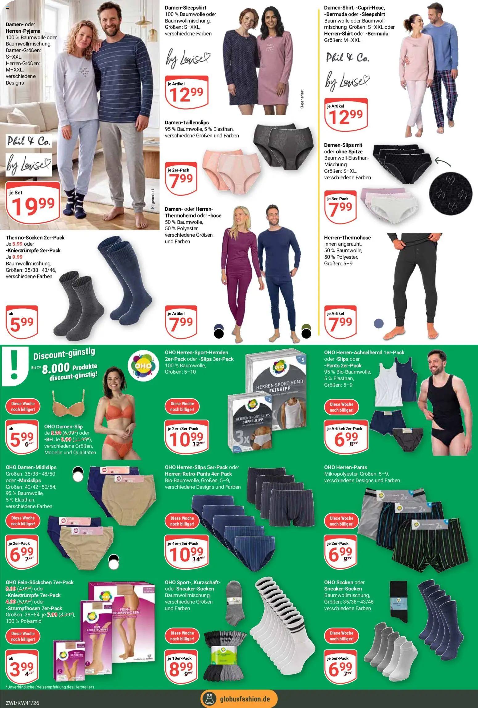 Globus Prospekt Zwickau – gültig ab 05.10.2026 | Seite: 26 | Produkte: Bermuda, Hose, BH, Socken