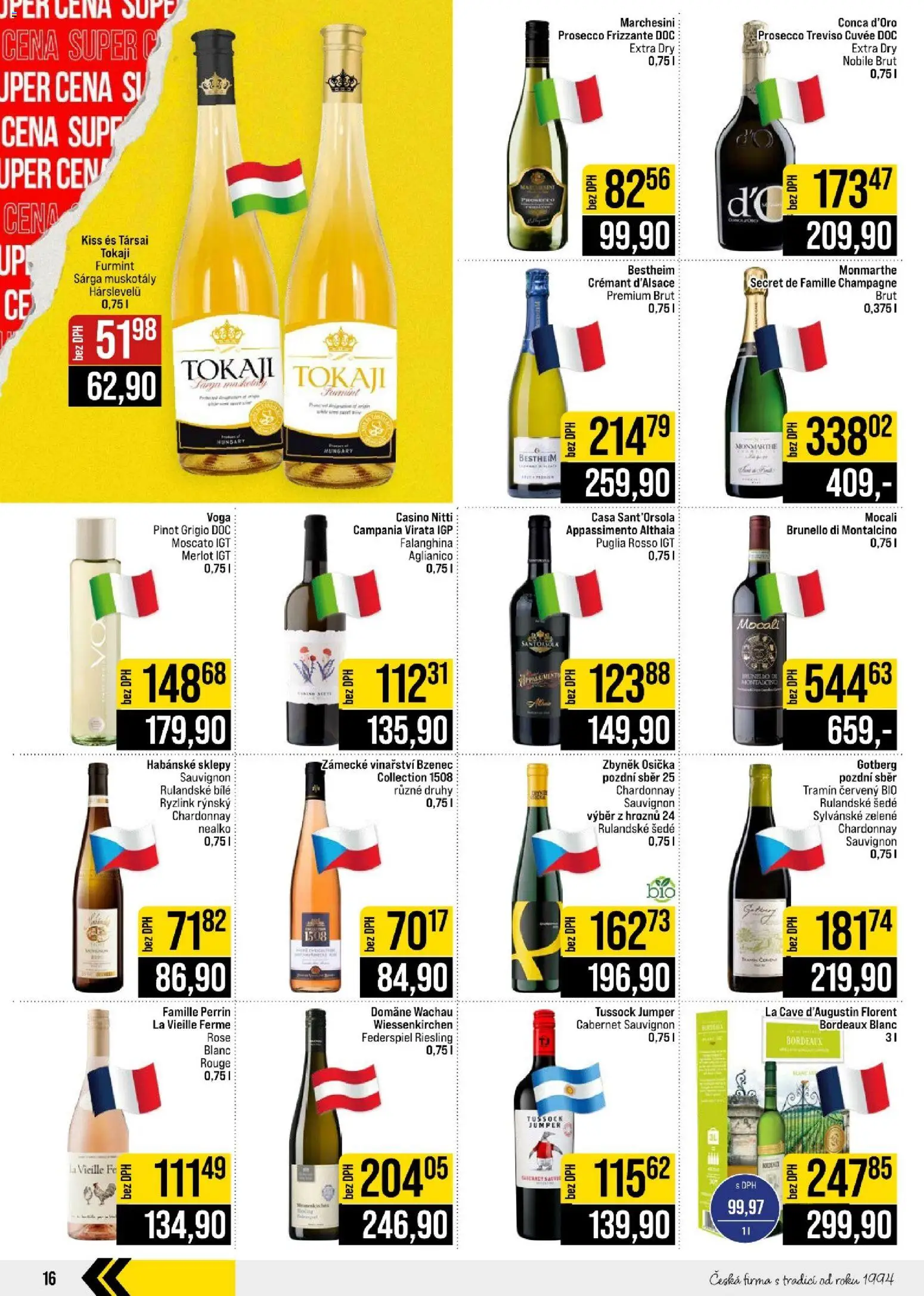 Jip leták - Cash & Carry od 07.10.2026 | Strana: 16 | Produkty: Moscato, Frizzante, Cabernet Sauvignon, Riesling