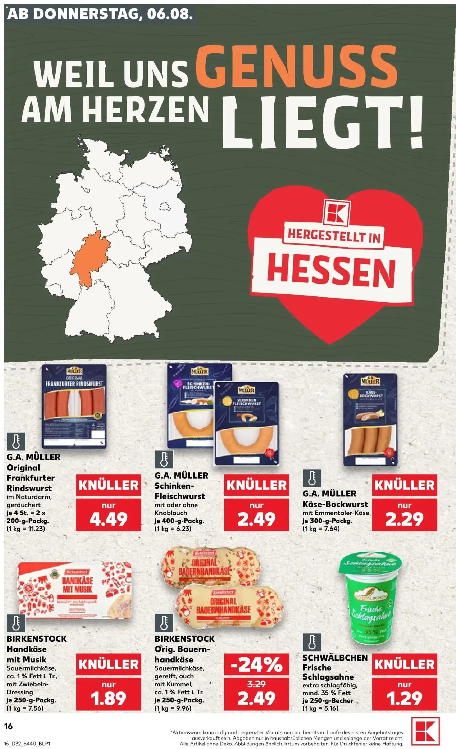 Kaufland Prospekt Limburg An Der Lahn – gültig ab 03.08.2026 | Seite: 25 | Produkte: Schlagsahne, Dressing, Knoblauch, Schinken