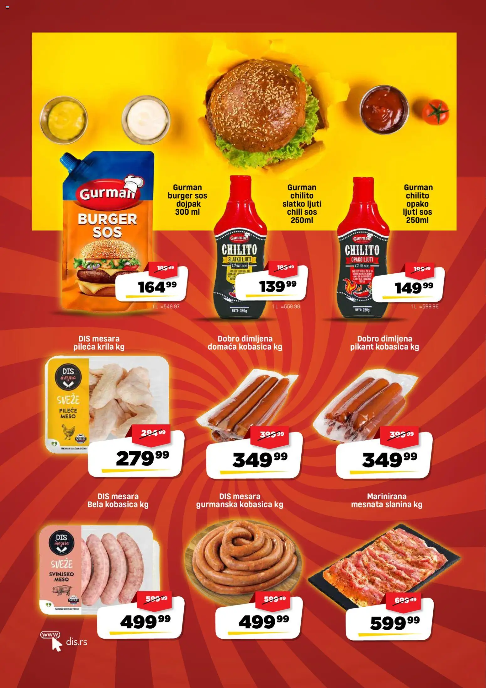 DIS katalog - važi od 06.06.2026 | Strana: 2 | Proizvode: Pileće meso, Burger, Svinjsko meso, Kobasica