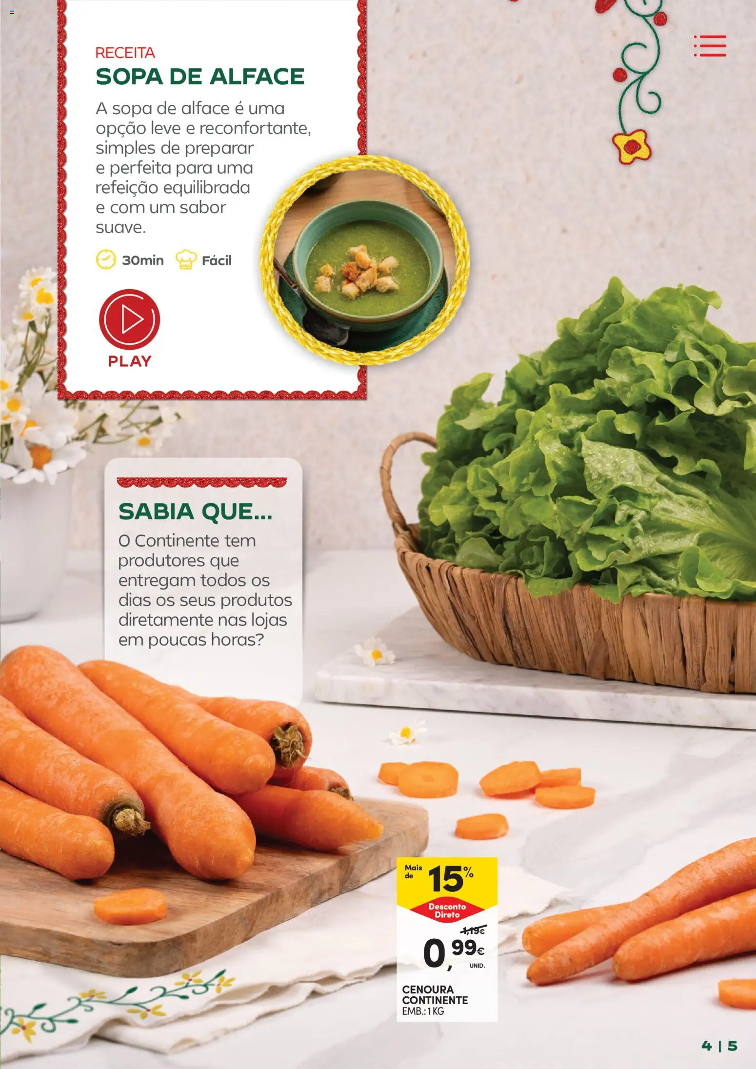 Continente - Frescura de Portugal Direto da origem │ válido de 05.05.2026 | Página: 5 | Produtos: Sopa, Cenoura, Alface