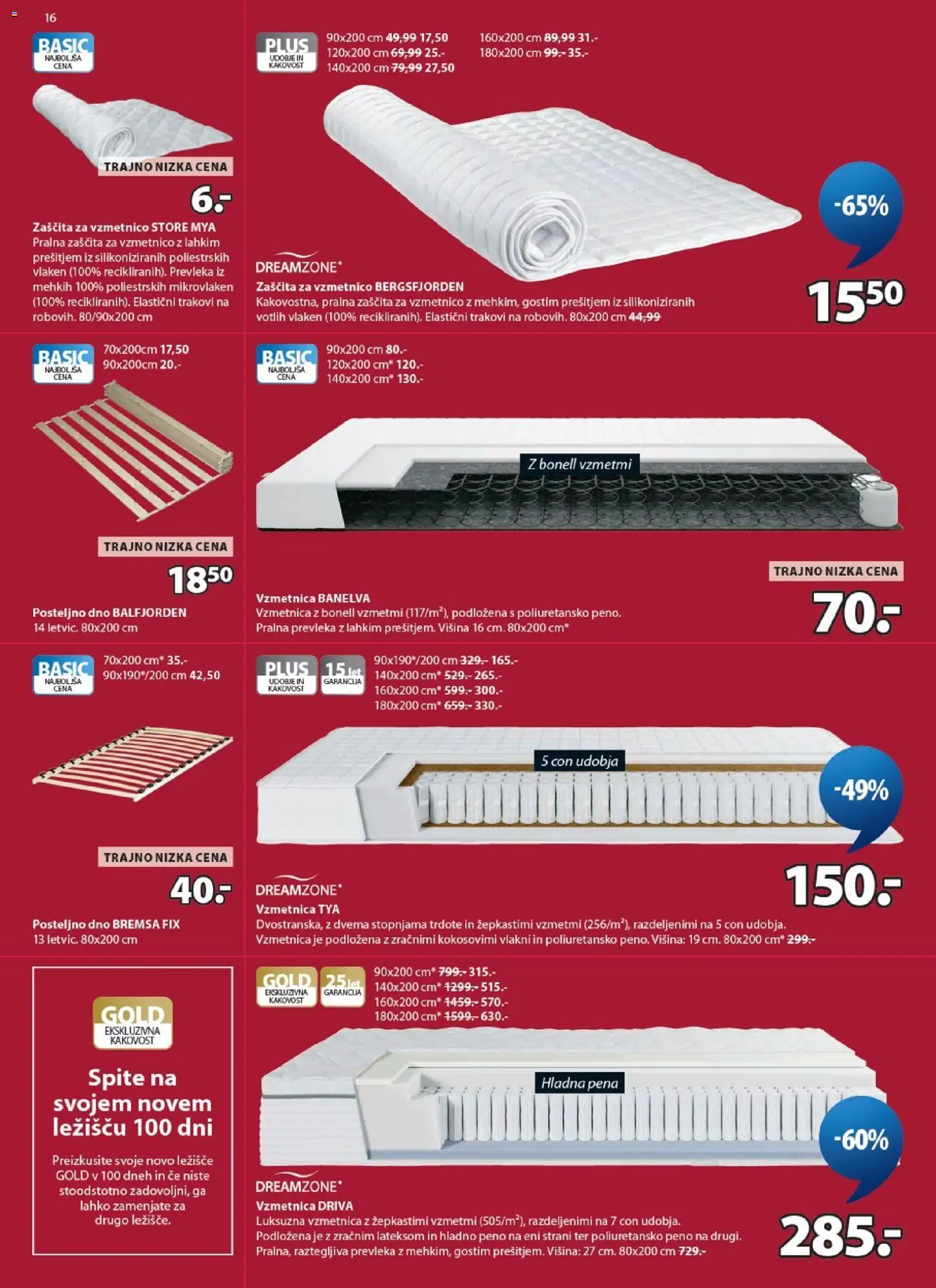 Novi JYSK katalog ponudbe – veljaven od 03.06.2026 | Stran: 16 | Izdelki: Ležišče, Vzmetnica, Prevleka