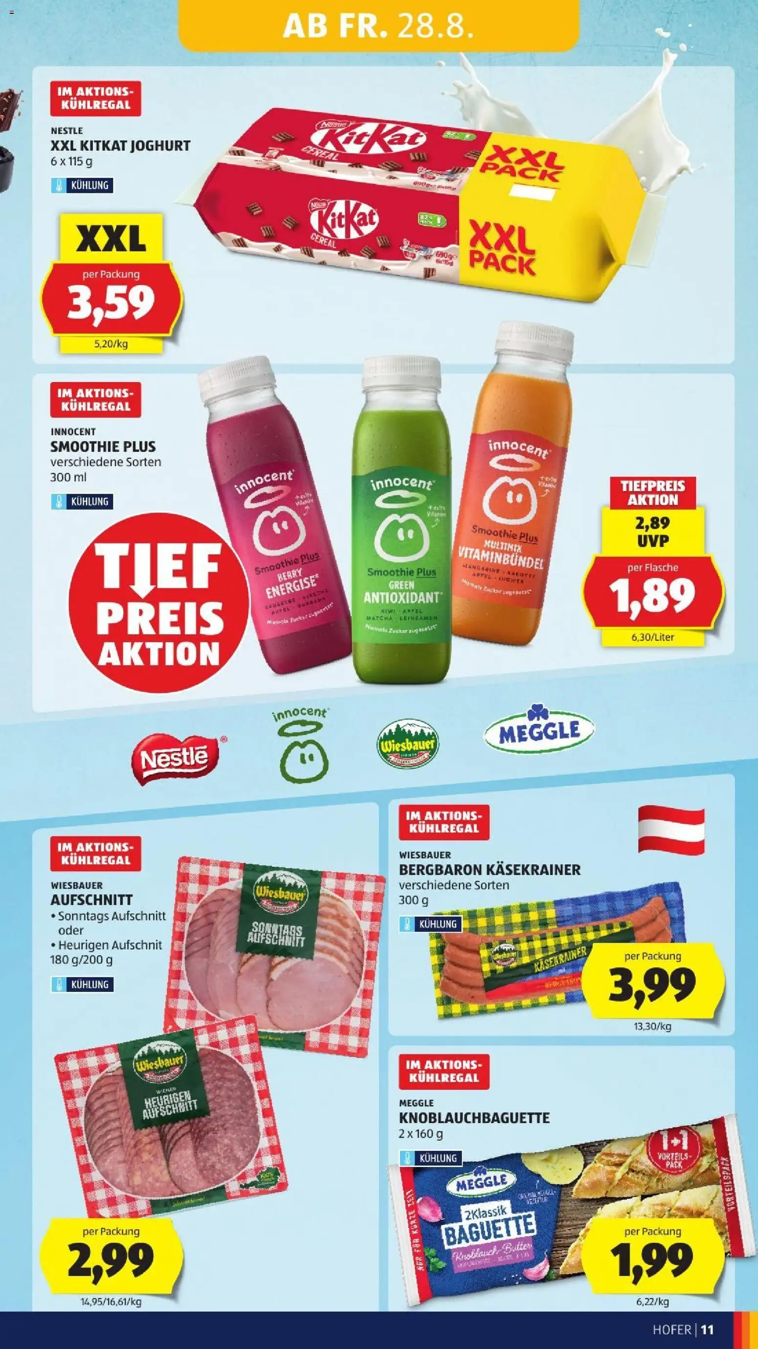 Hofer Flugblatt gültig ab 28.08.2026 | Seite: 21 | Produkte: Kiwi, Karotte, Knoblauch, Matcha