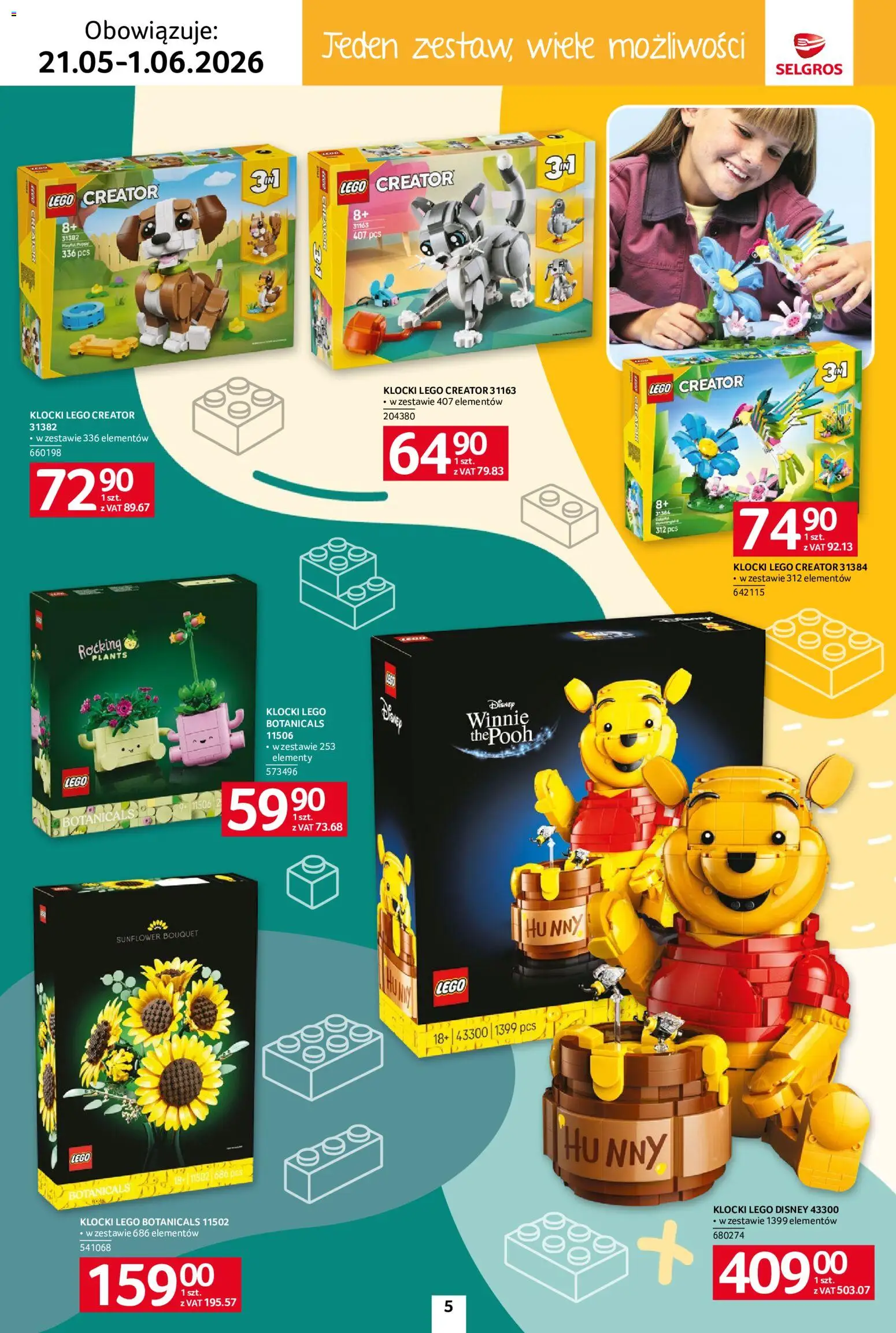 Selgros cash&carry gazetka - Dzień Dziecka od 21.05.2026 | Strona: 5 | Produkty: Lego, Klocki Lego