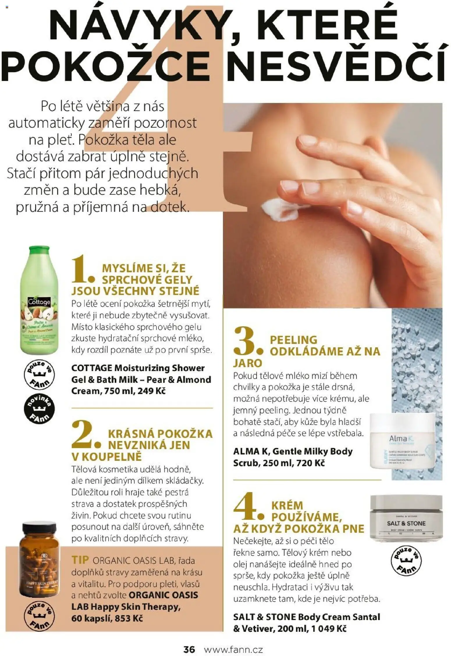 FAnn parfumerie katalog Podzim 2026 od 01.09.2026 | Strana: 36 | Produkty: Tělové mléko, Tělový krém, Olej, Cottage