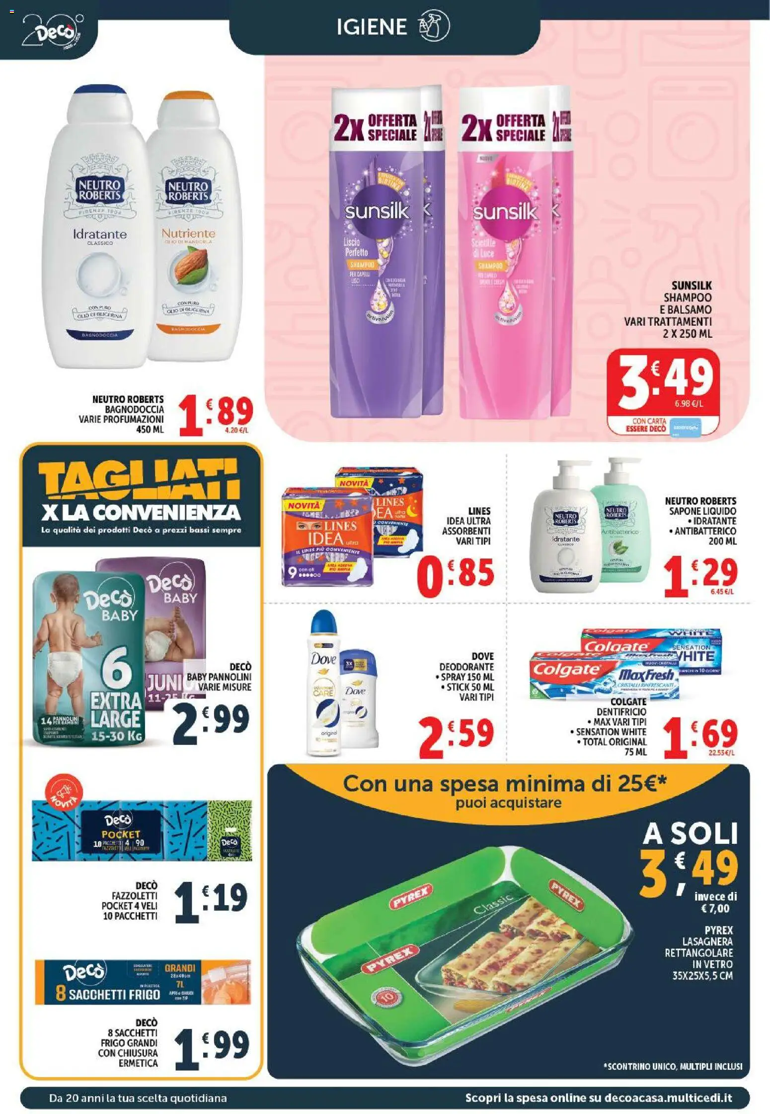 Volantino Decò del 01/09/2026 | Pagina: 18 | Prodotti: Shampoo, Pannolini, Sapone, Olio