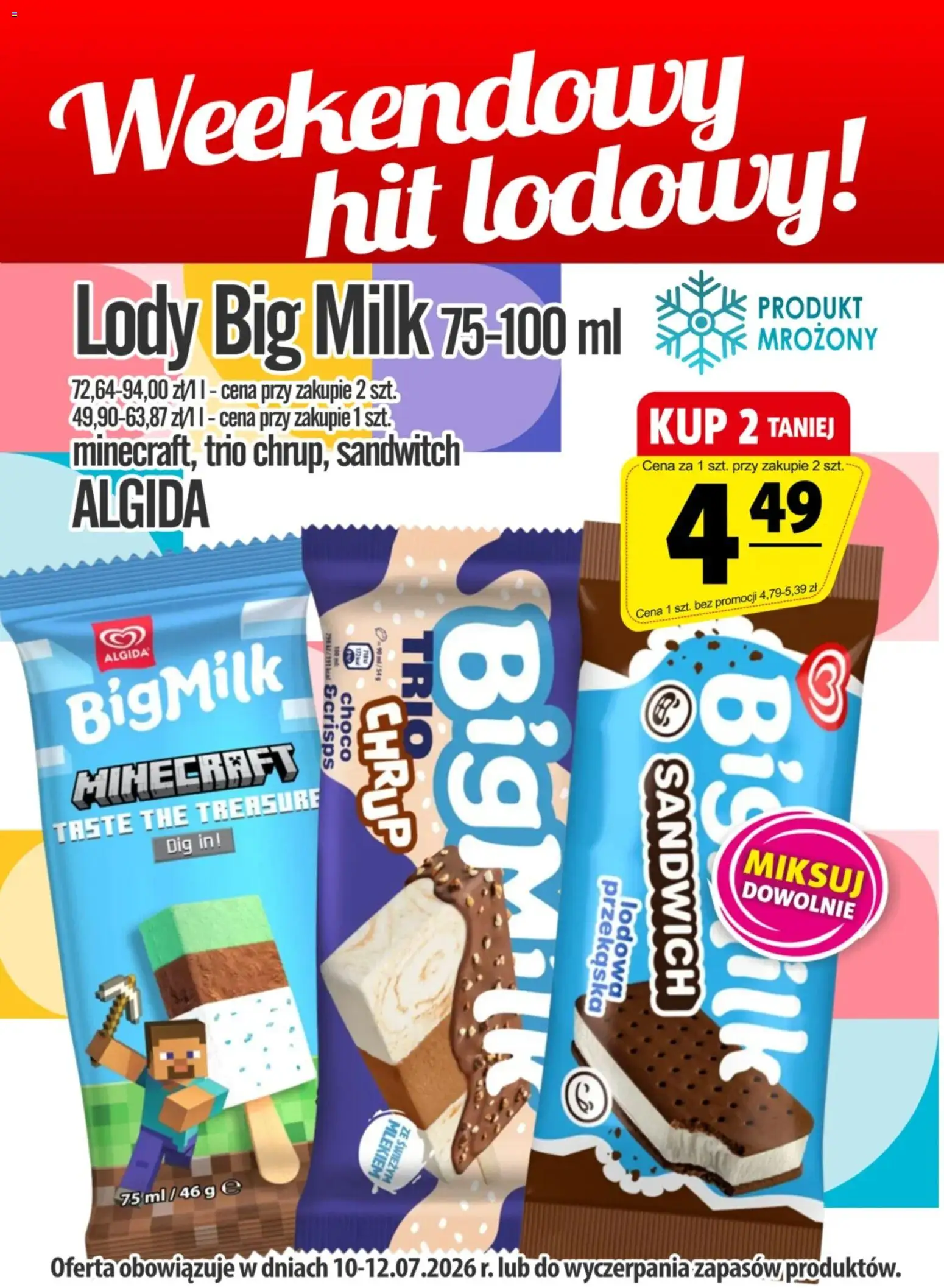 Prim Market promocja - Lody Big Milk Algida od 10.07.2026 | Strona: 1 | Produkty: Sandwich, Big Milk, Lody