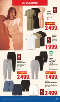 ESMARA Női biopamut capri / rövid leggings, Anyaga: 95% biopamut, 5% elasztán, Méret: 32-46 - amely érvényes a következő dátumtól: 28.05.2026 | Oldal: 61