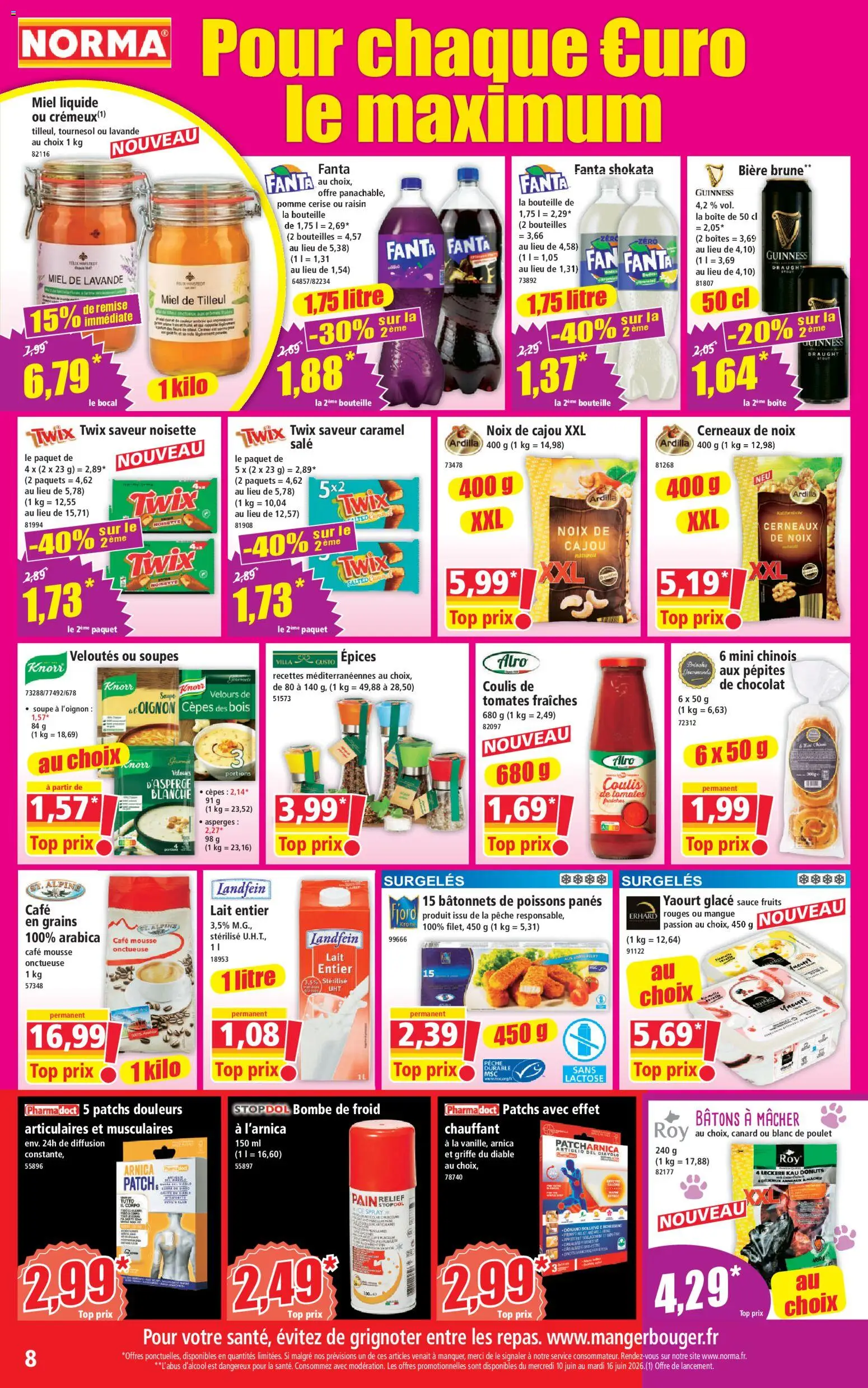 {H1} | Page: 8 | Produits: Lait entier, Lavande, Mousse, Yaourt