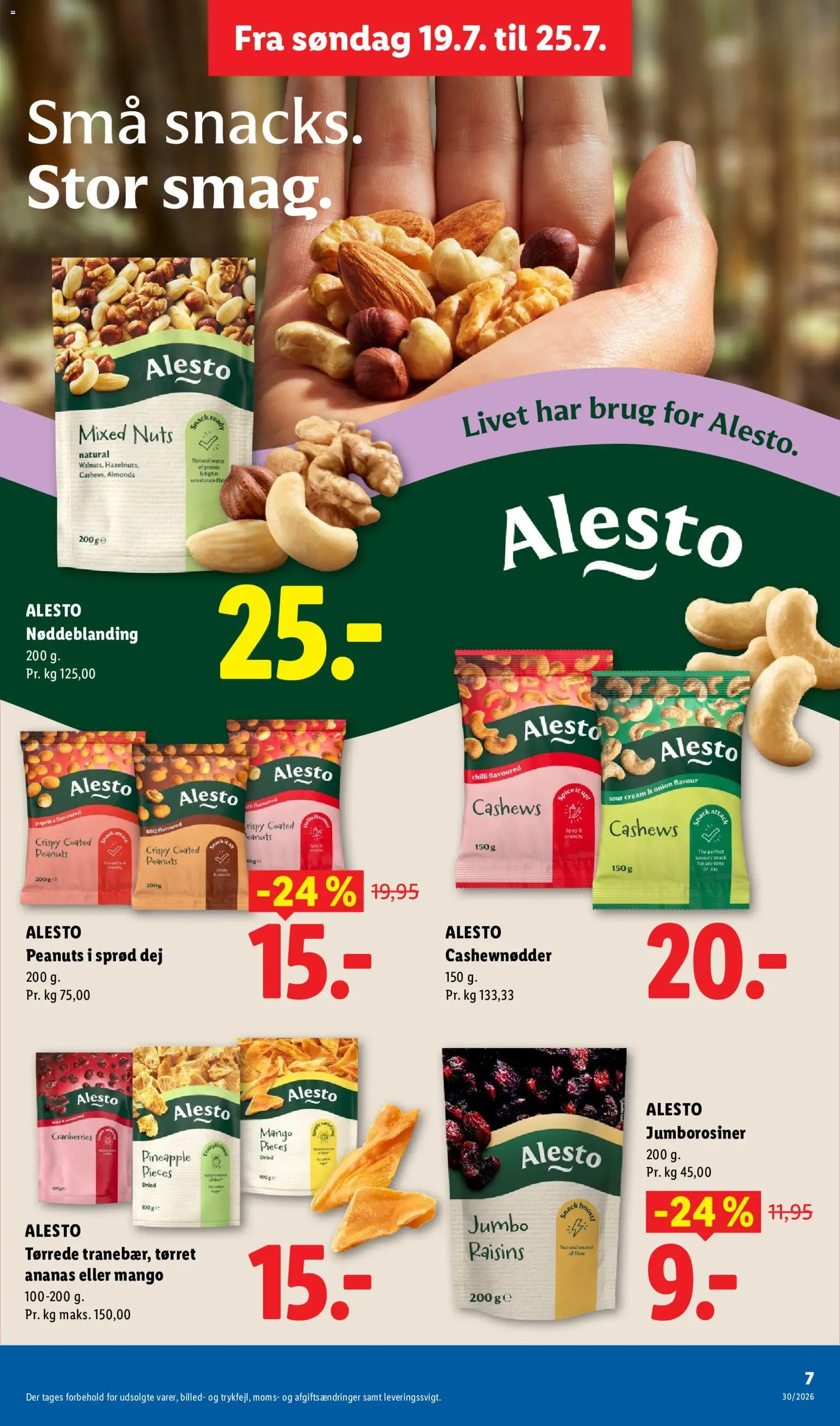 Lidl tilbudsavis – gyldig fra 19/07/2026 | Side: 7 | Produkter: Mango, Ananas, Peanuts, Cashewnødder