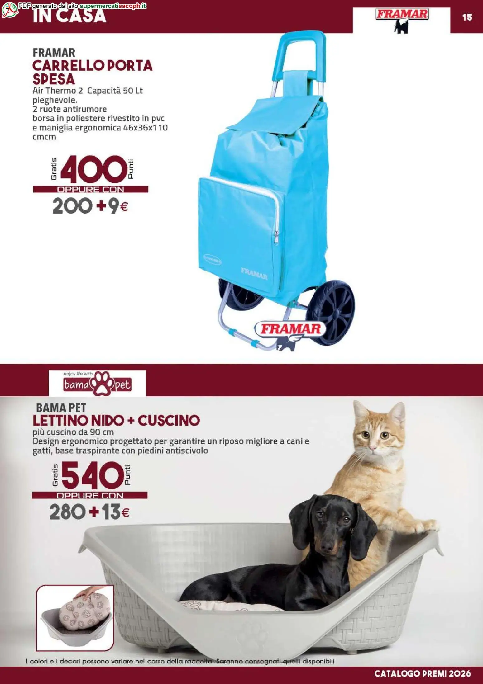 Volantino Sacoph del 30/06/2026 | Pagina: 15 | Prodotti: Carrello, Lettino, Borsa, Cuscino