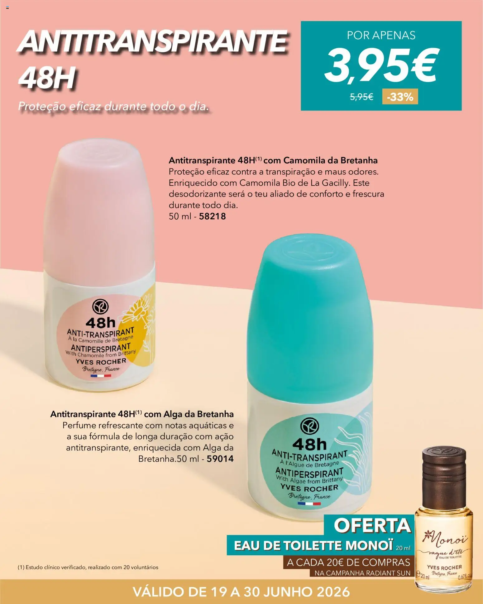 Yves Rocher Radiant sun │ válido de 19/06/2026 | Página: 15 | Produtos: Perfume, Eau de toilette, Desodorizante, Antitranspirante