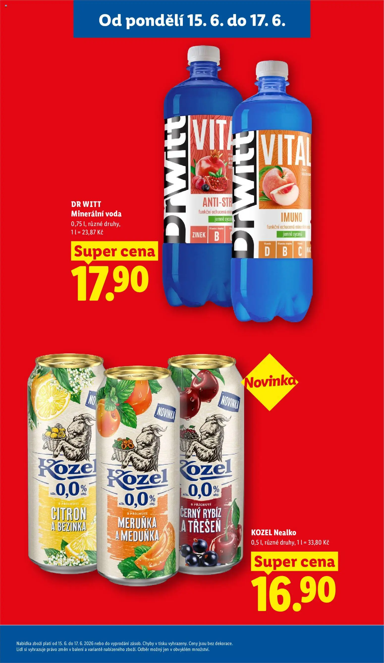 Lidl leták od 15.06.2026 | Strana: 6 | Produkty: Kozel, Drwitt, Citron, Kozel nealko