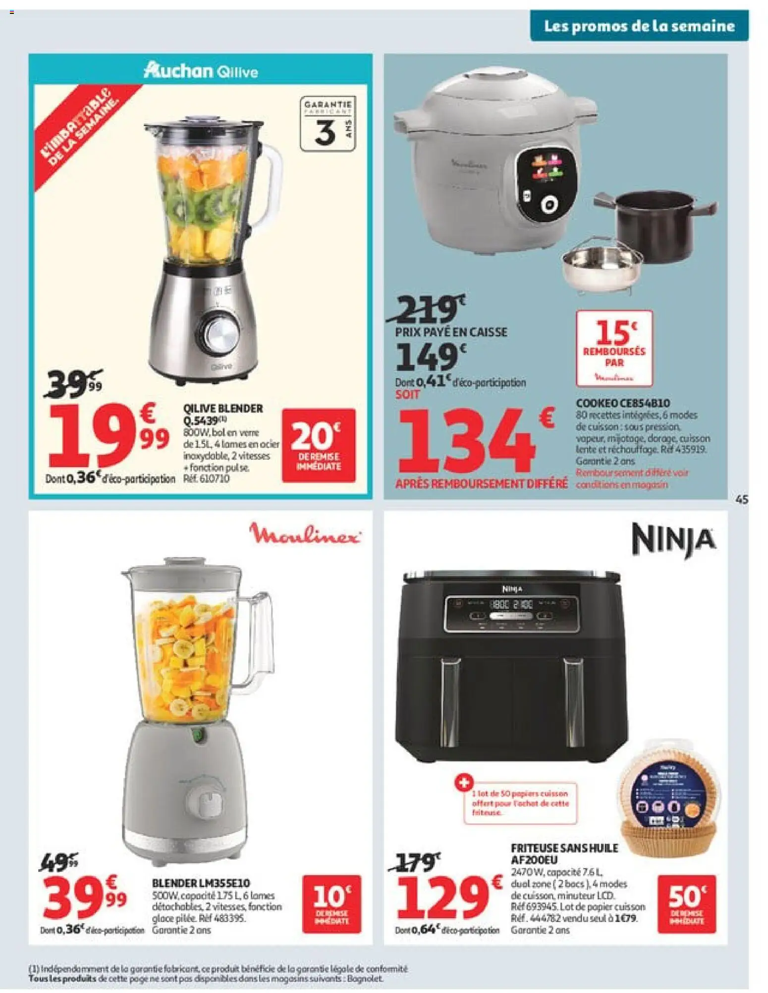 {H1} | Page: 45 | Produits: Blender, Friteuse, Friteuse sans huile, Huile