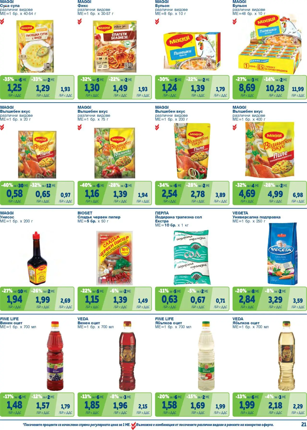 {H1} | Страница: 21 | Продукти: Пиле, Пипер, Суха супа, Спагети