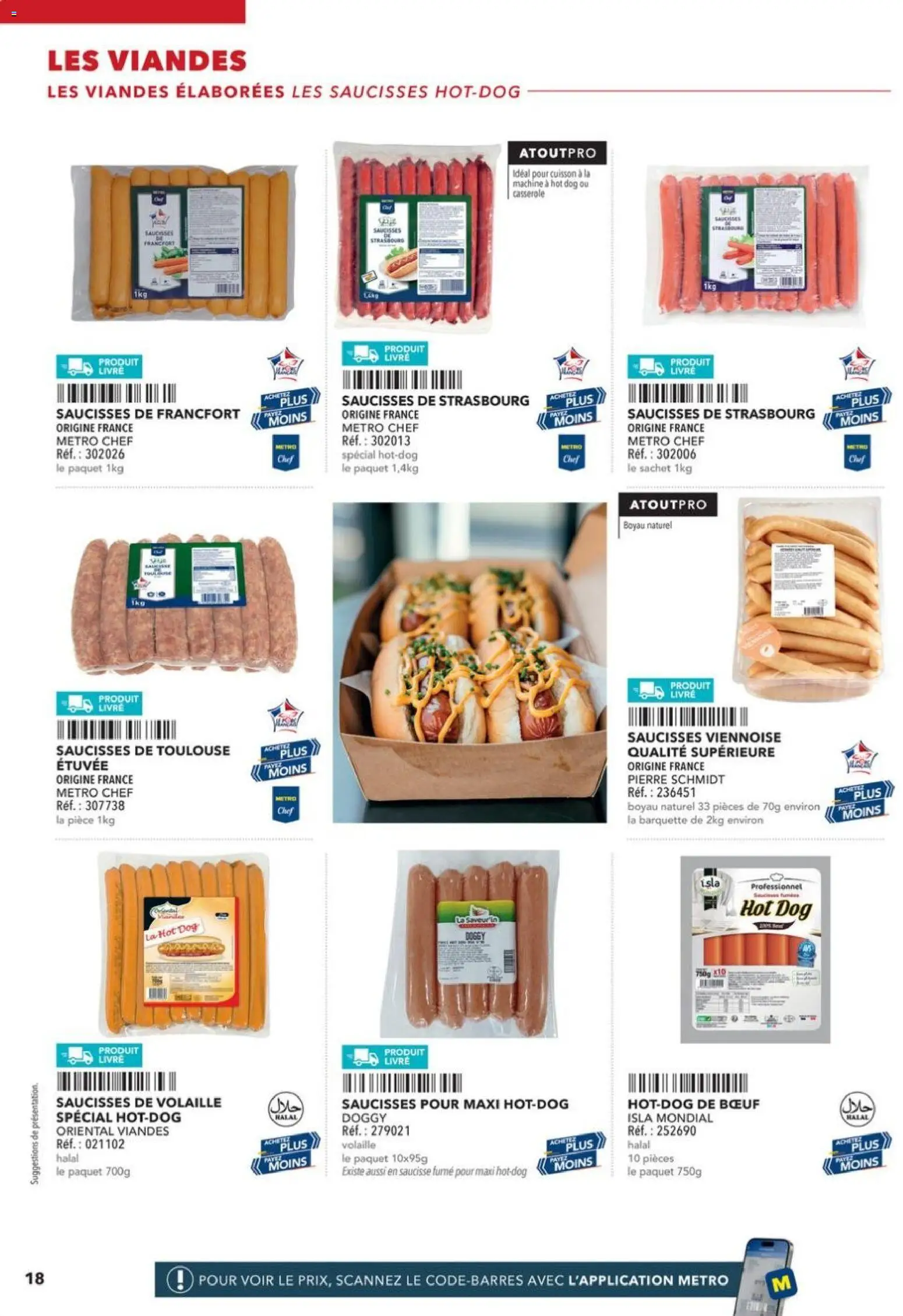 {H1} | Page: 18 | Produits: Volaille, Hot dog, Saucisse, Livre