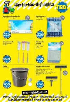 TEDi akciós újság Új nyitás Mezőkövesd - amely érvényes a következő dátumtól: 19.06.2026 | Oldal: 11 | Termékek: Kefe, Dekoráció