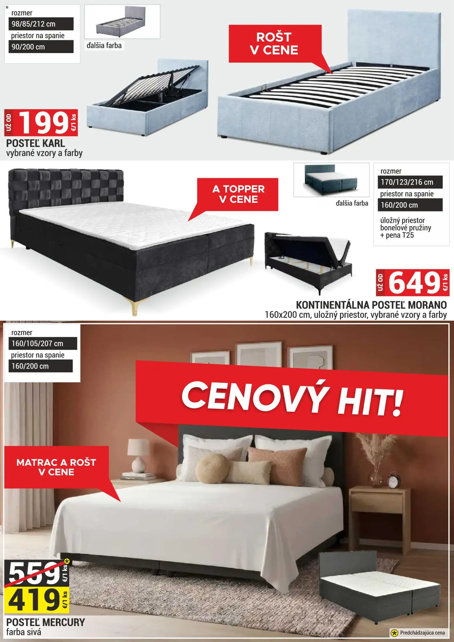Nové Merkury Market akcie – leták je platný od 01.07.2026 | Strana: 20 | Produkty: Matrac, Posteľ, Rošt