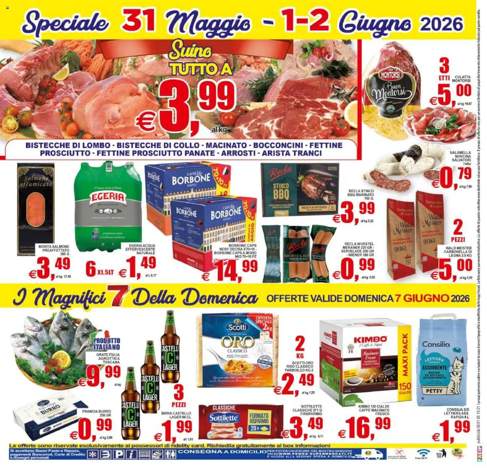 Volantino Pewex del 29.05.2026 | Pagina: 28 | Prodotti: Salmone affumicato, Salamella, Salmone, Macinato
