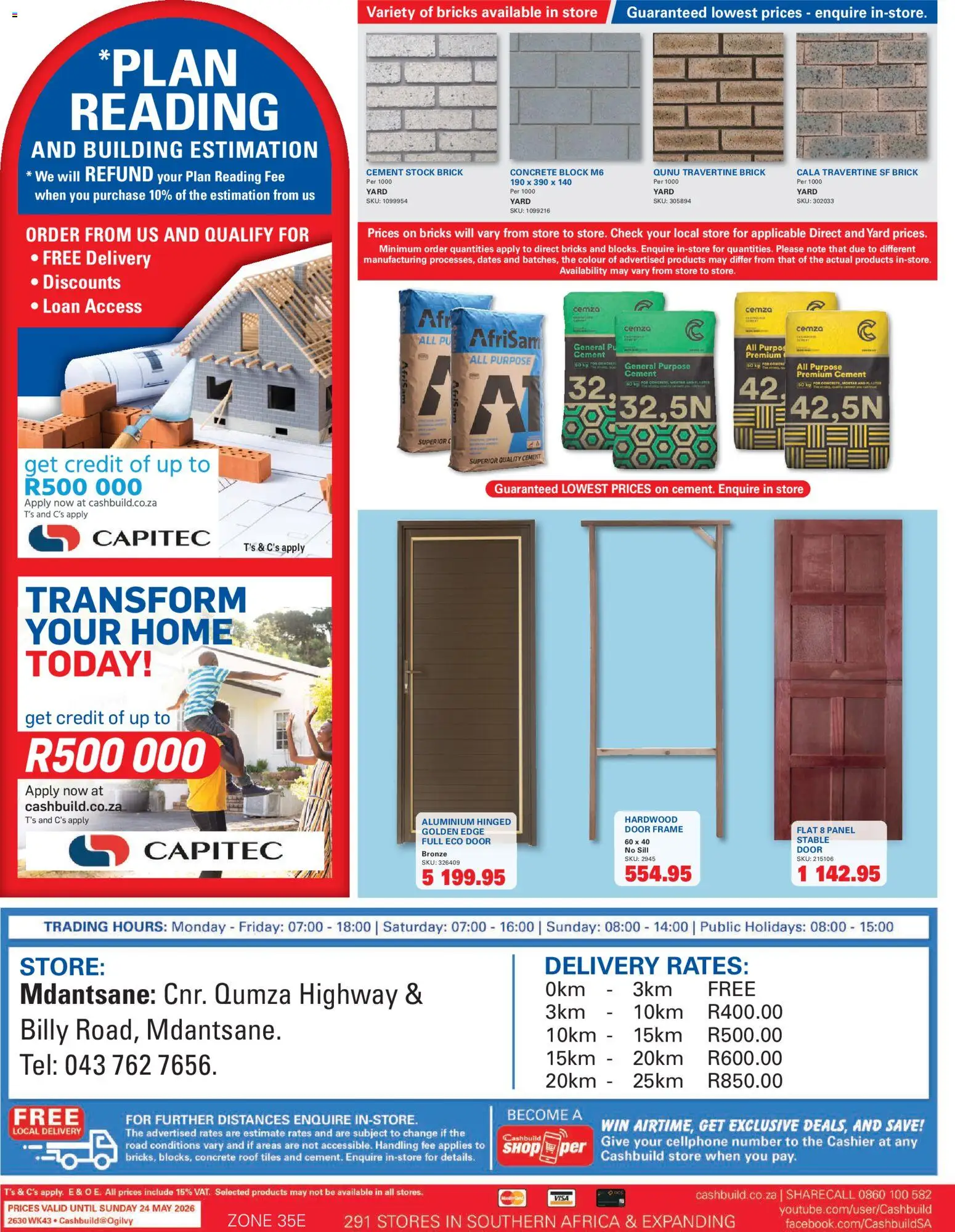New Cashbuild catalogue – valid from 20.04.2026 | Page: 4 | Products: Frame, Door frame, Stock, Cement